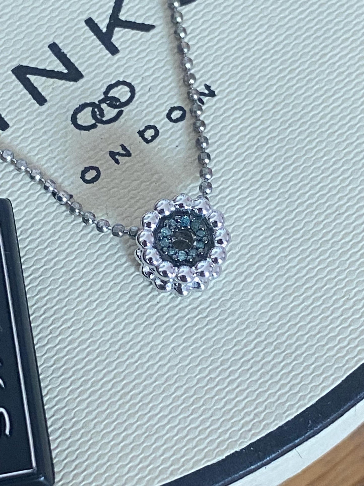 Stunning brand new LINKS OF LONDON Effervescence Petite Blue Diamond Necklace, with box
