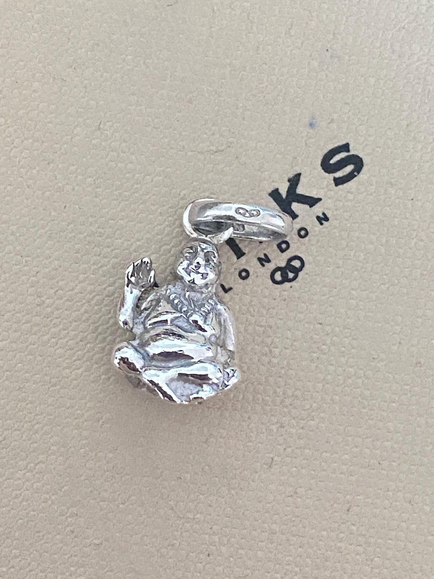 Genuine rare LINKS OF LONDON Laughing Buddha Charm, sterling silver