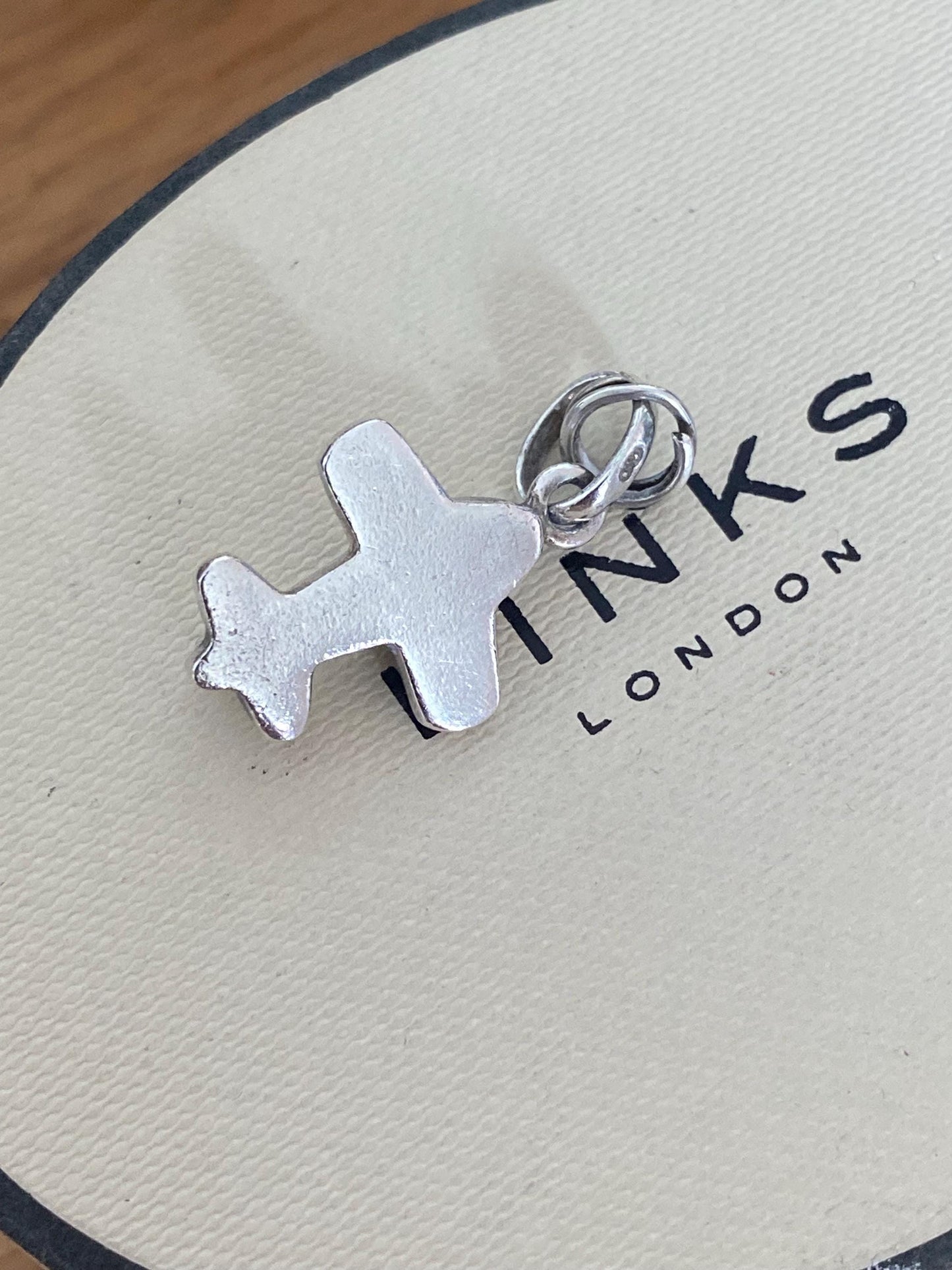 Beautiful rare Links of London sterling silver Aeroplane charm, Genuine, Assay hallmarked