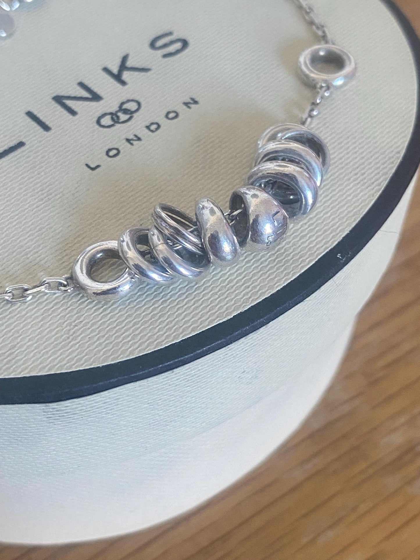 Lovely Links of London vintage rare sweetie bracelet, sterling silver, medium
