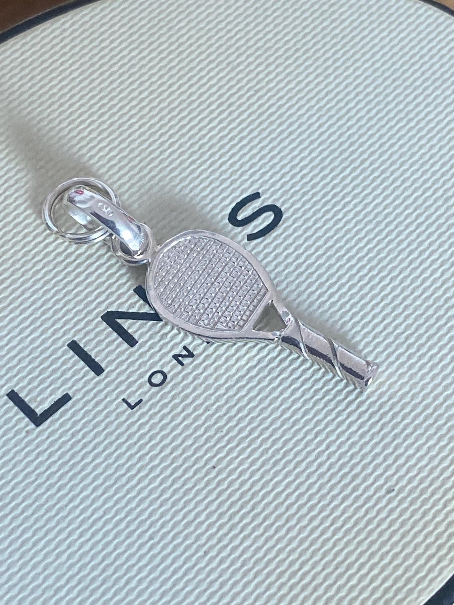 Genuine Links of London Wimbledon Tennis Racket Charm, sterling silver