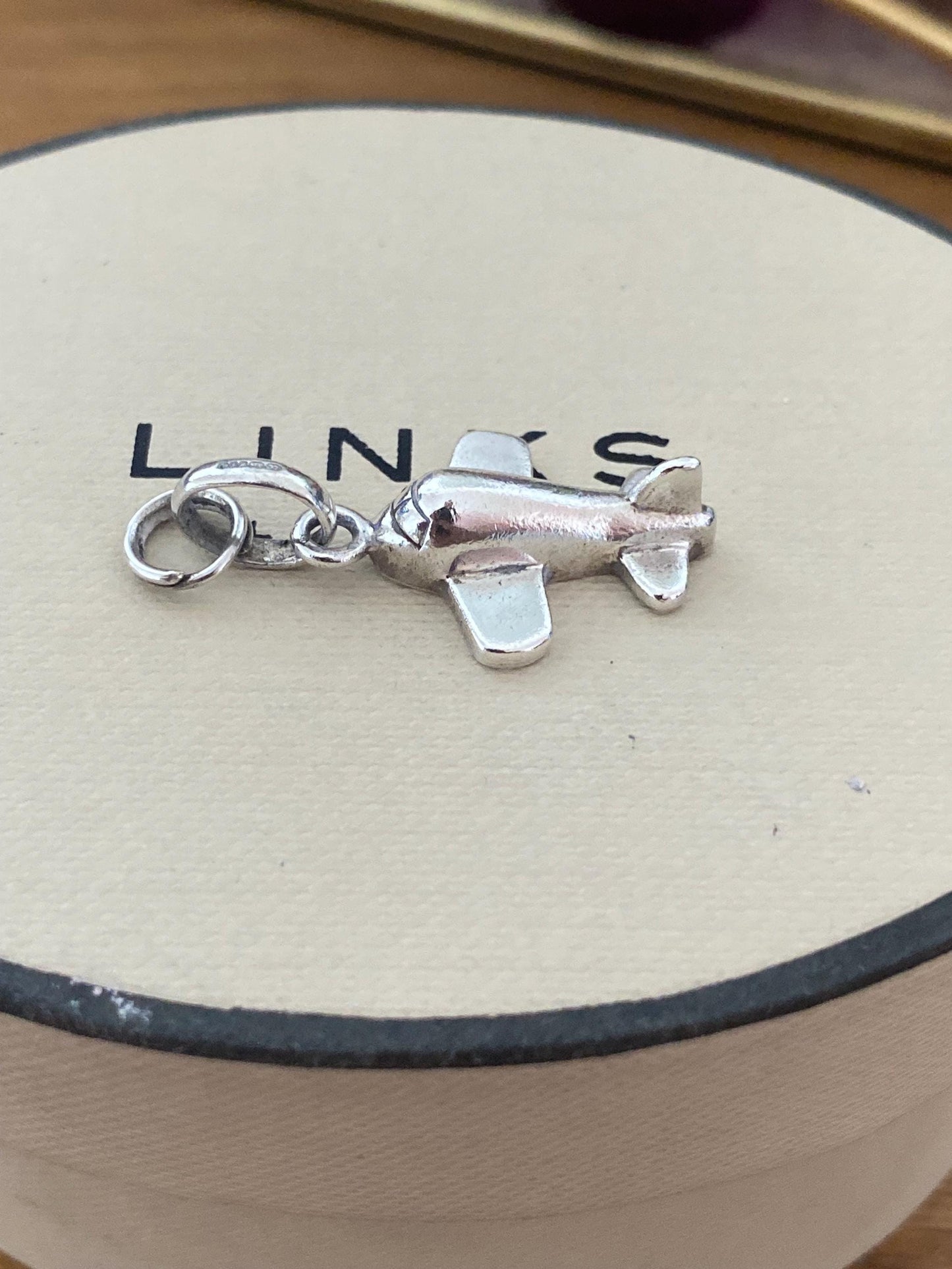 Beautiful rare Links of London sterling silver Aeroplane charm, Genuine, Assay hallmarked