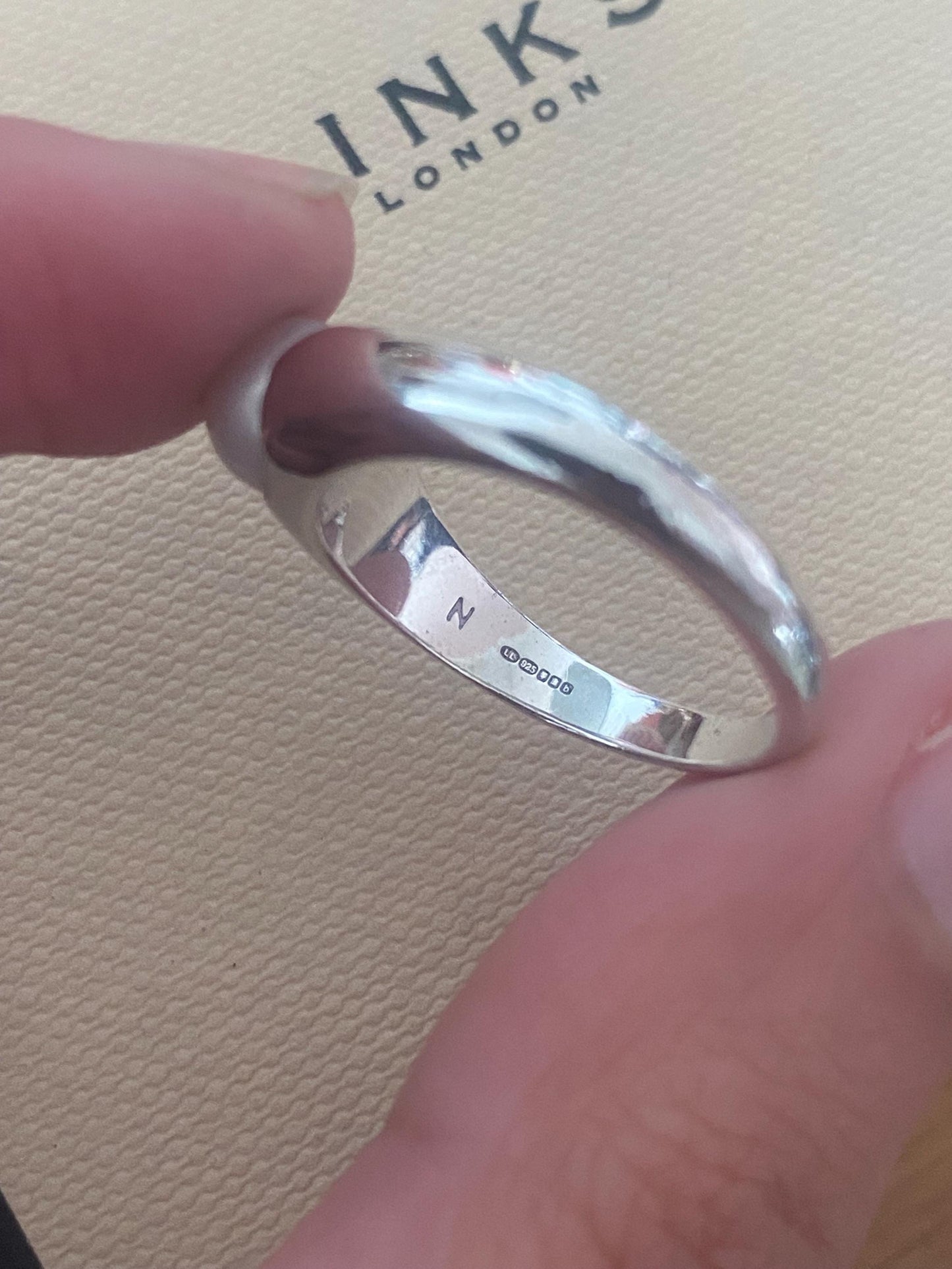 Genuine Links of London pearl Ring, Sterling Silver, Size N, Stamped, s925, Lovely Condition