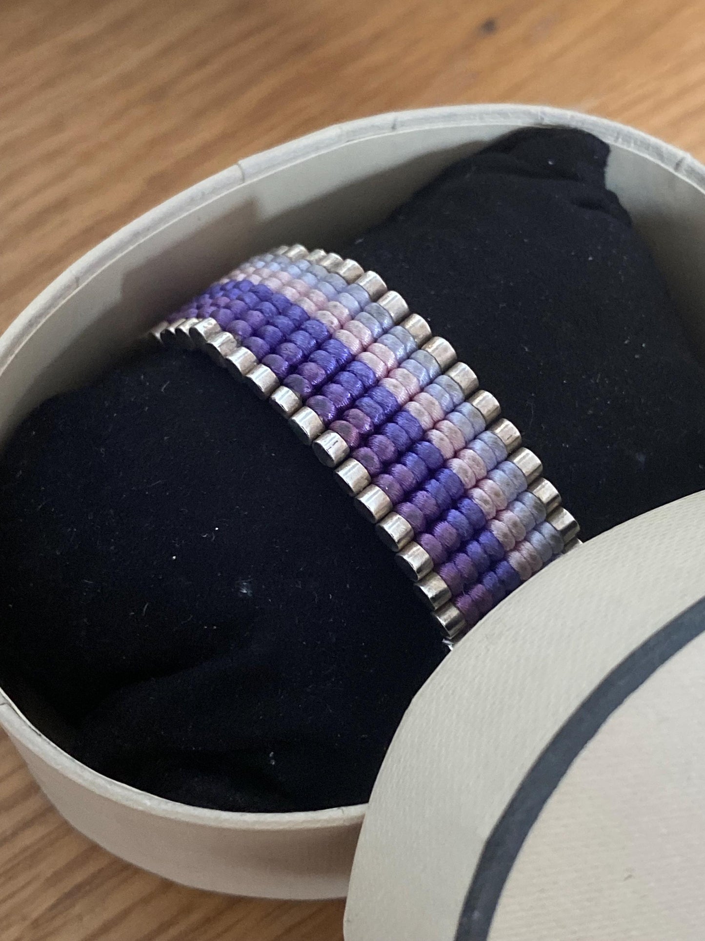 Rare Links of London Friendship Bracelet, purple gradients, Sterling Silver, Assay Hallmarked, with box