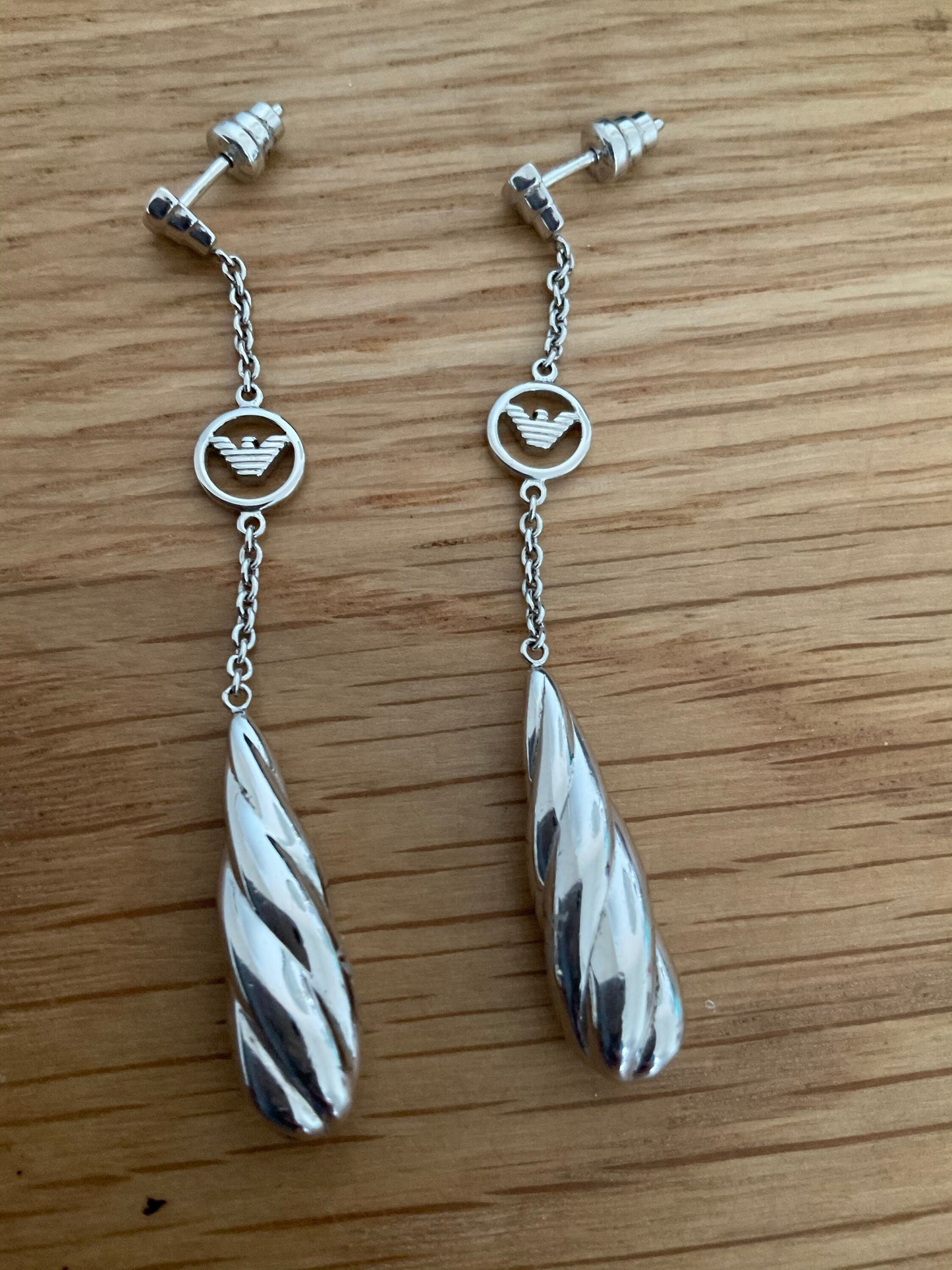 Stunning Emporio Armani sterling silver teardrop earrings