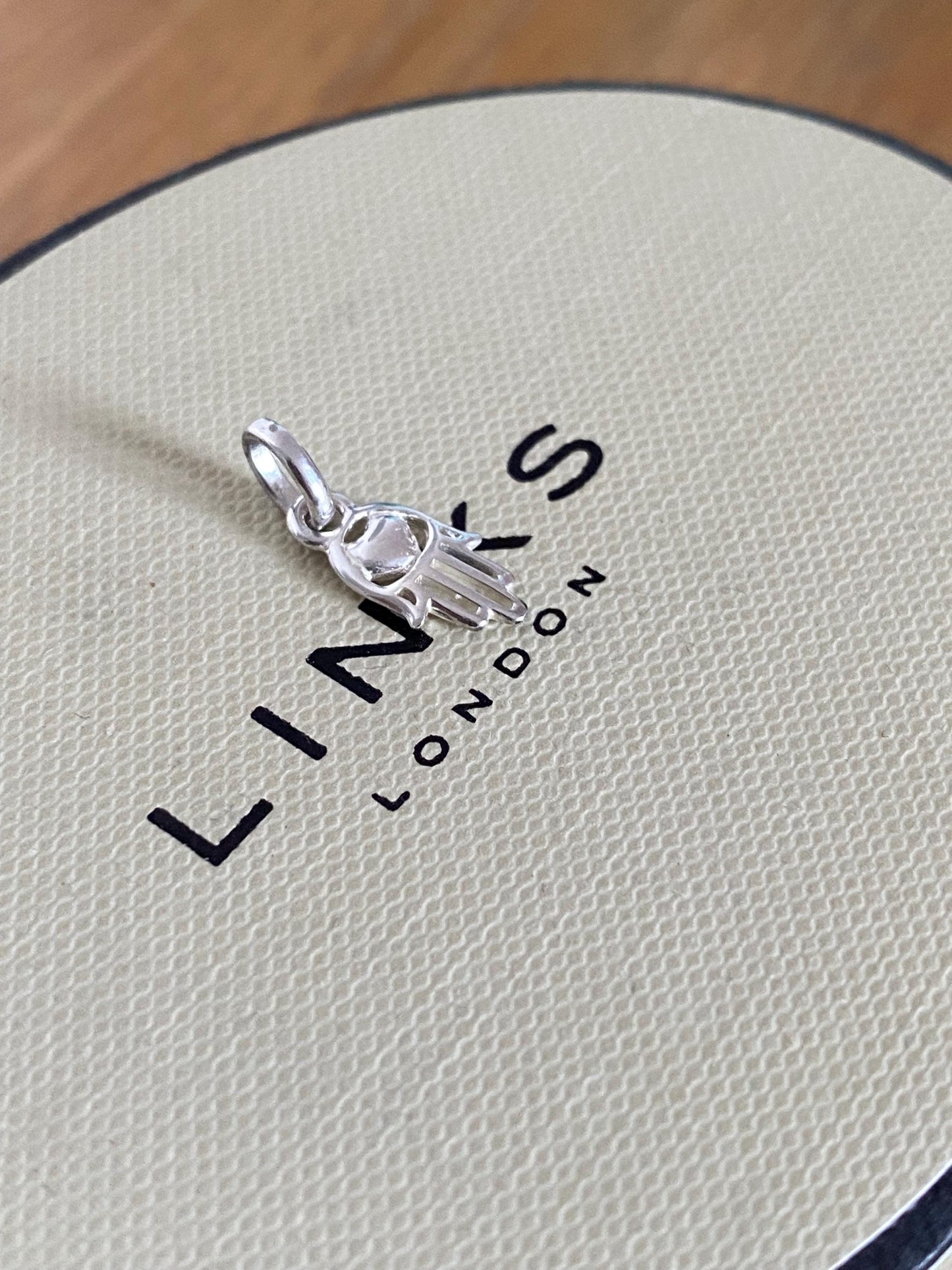 Very rare Links of London hand of Fatima mini charm sterling silver, lovely condition, genuine