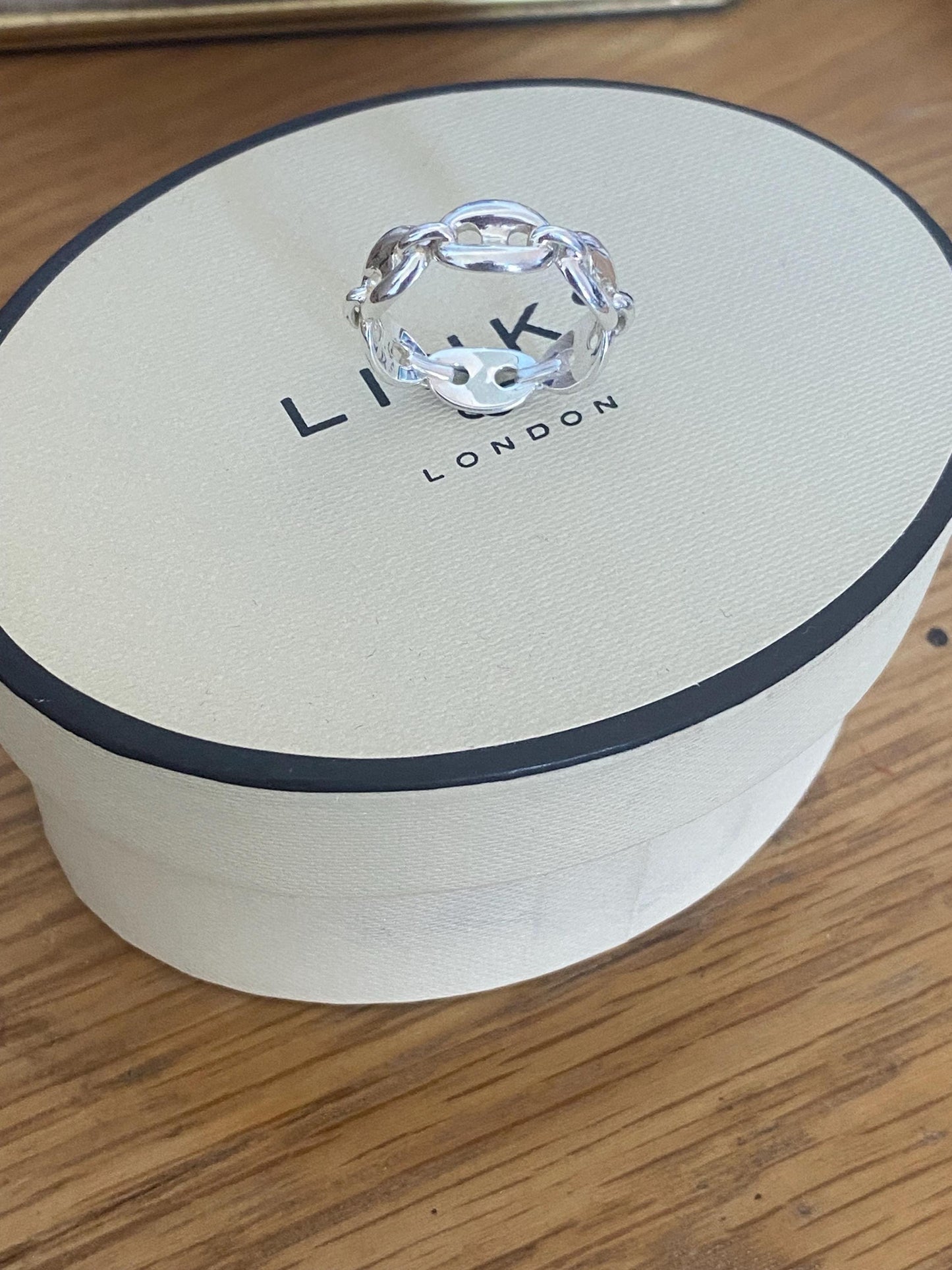 Genuine Links of London Sirens anchor Ring, Sterling Silver, Size N, with box