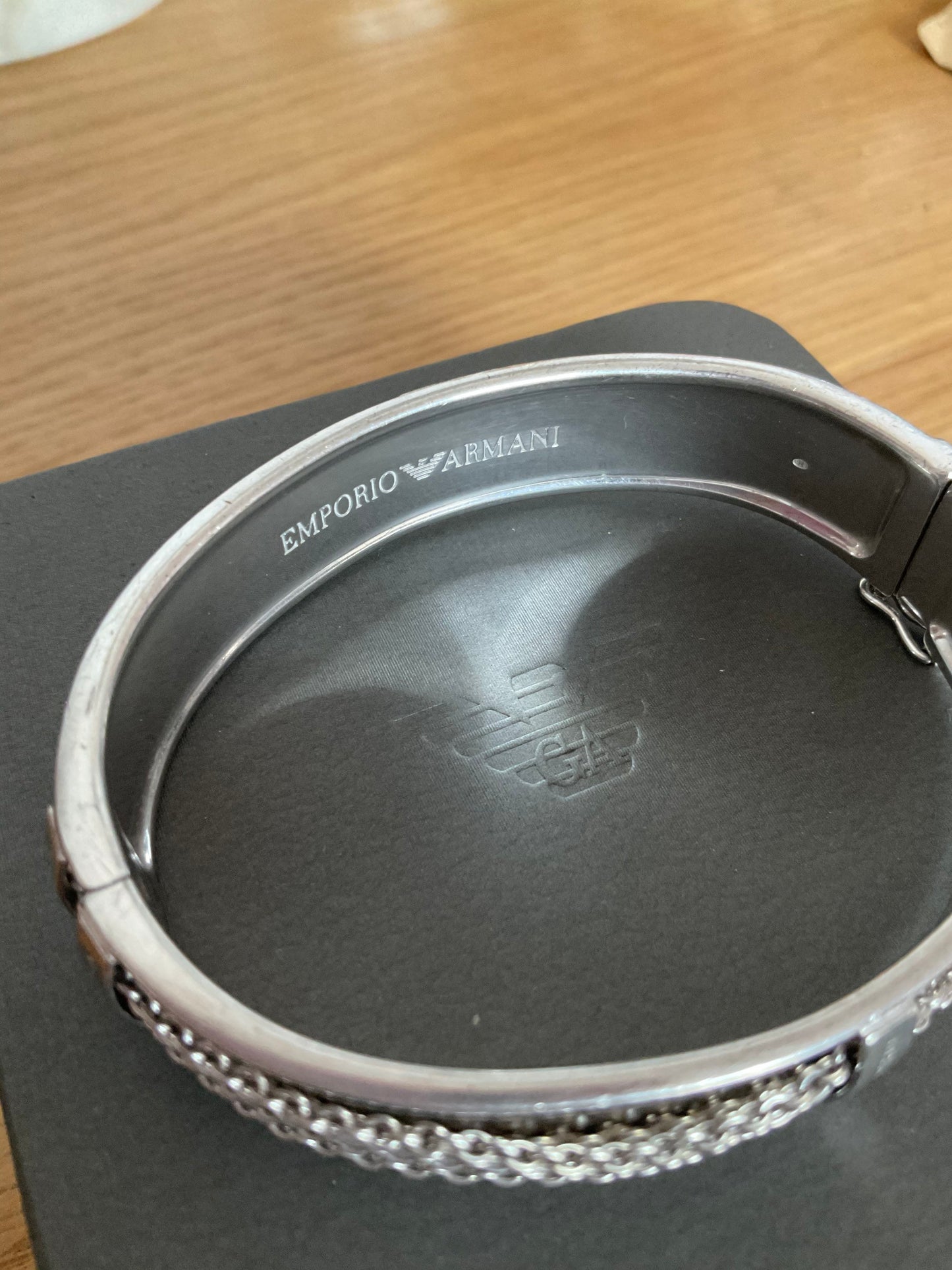 Emporio Armani sterling silver RARE vintage chain bangle