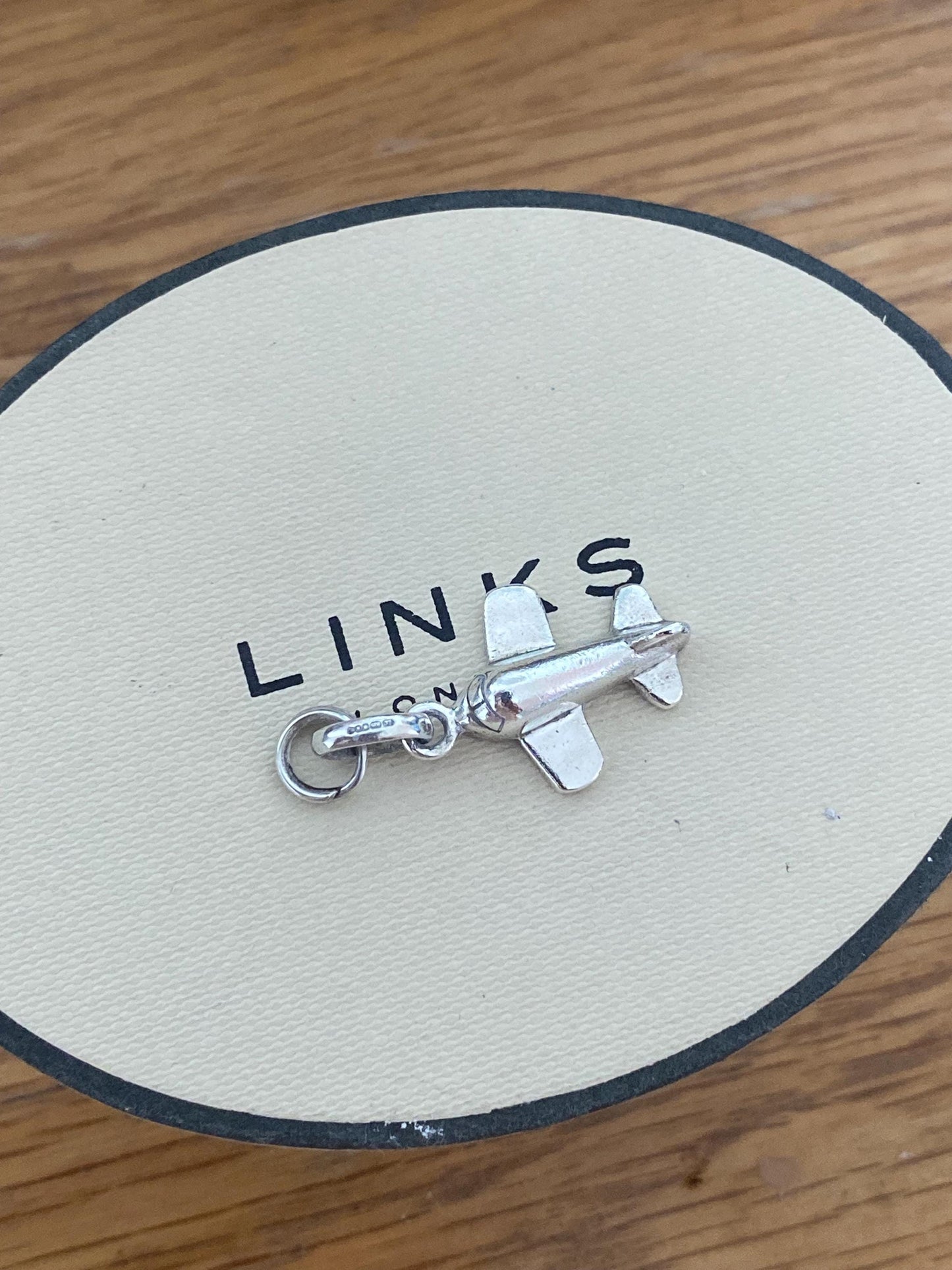 Beautiful rare Links of London sterling silver Aeroplane charm, Genuine, Assay hallmarked