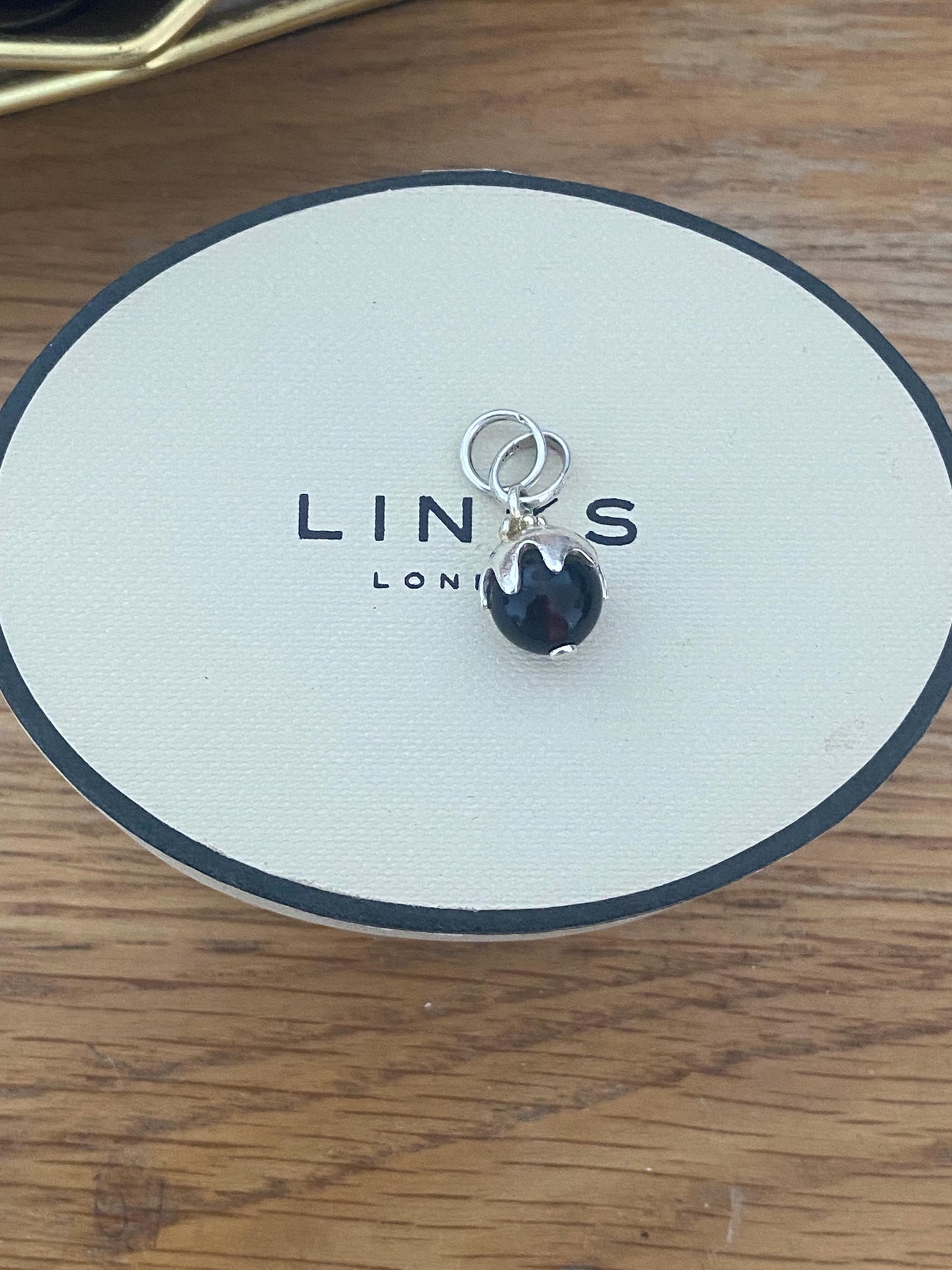 Genuine Links of london Christmas Pudding With 18ct Gold Vermeil Rare