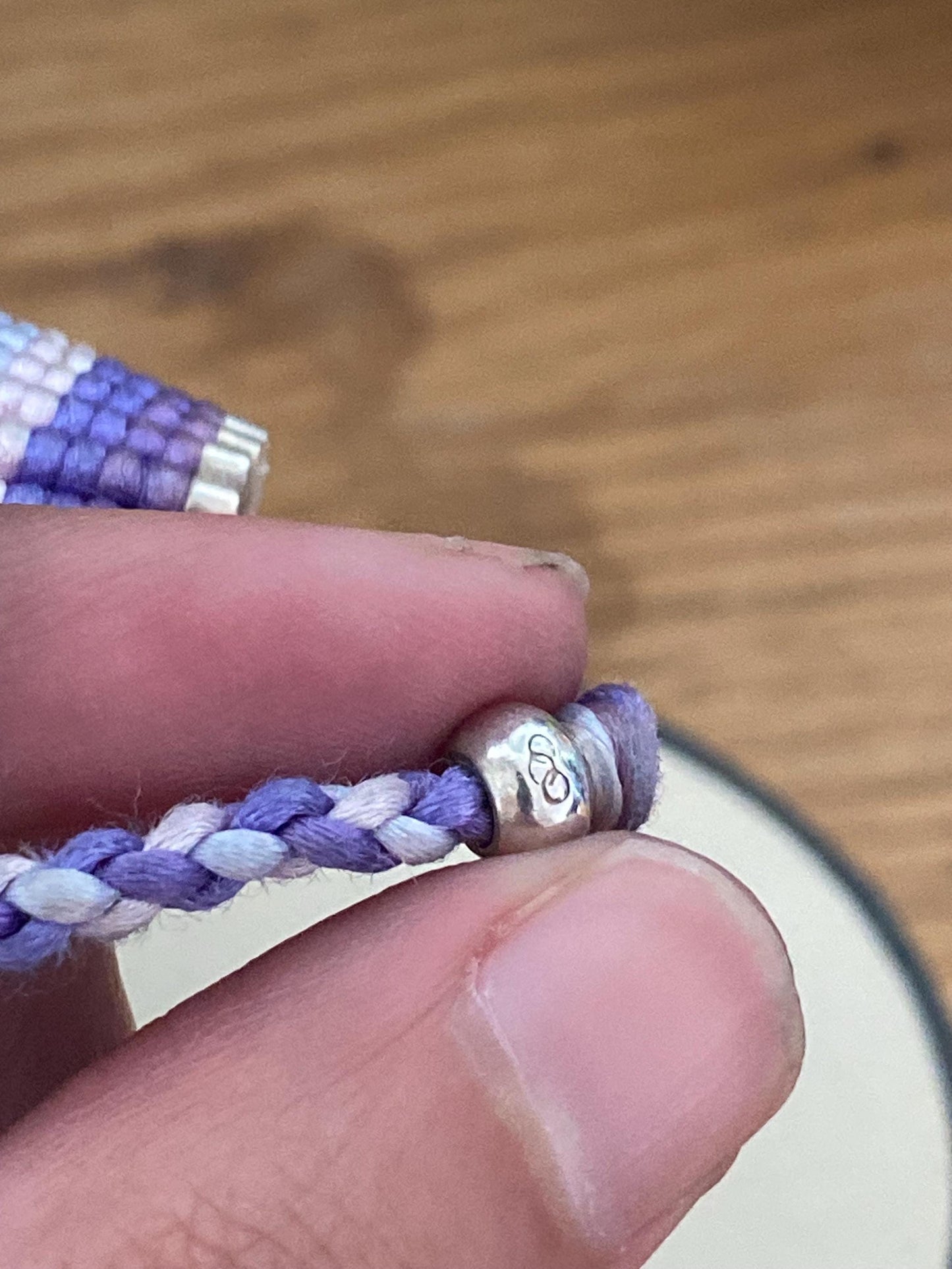 Rare Links of London Friendship Bracelet, purple gradients, Sterling Silver, Assay Hallmarked, with box