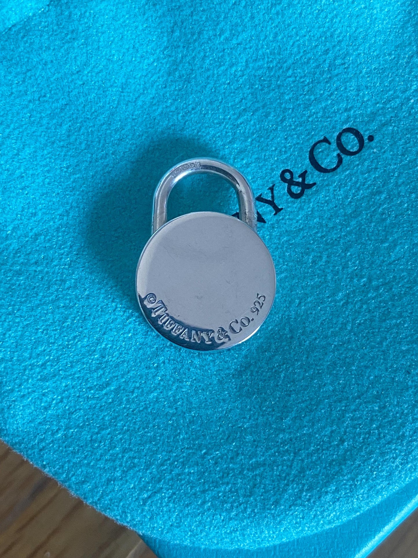 Very rare Tiffany & Co 1837 sterling silver circle padlock charm, Assay hallmarked, Genuine