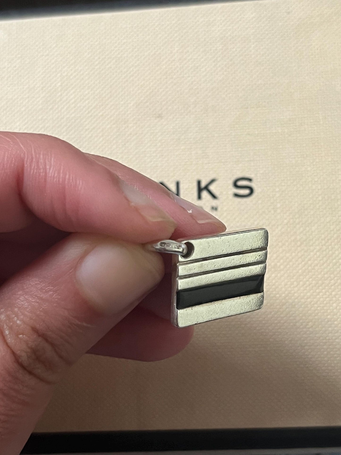 cute genuine rare Links of London sterling silver big slender credit card hallmarked charm
