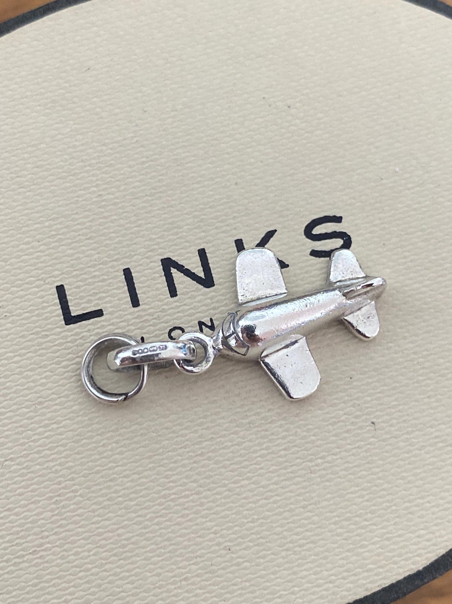 Beautiful rare Links of London sterling silver Aeroplane charm, Genuine, Assay hallmarked