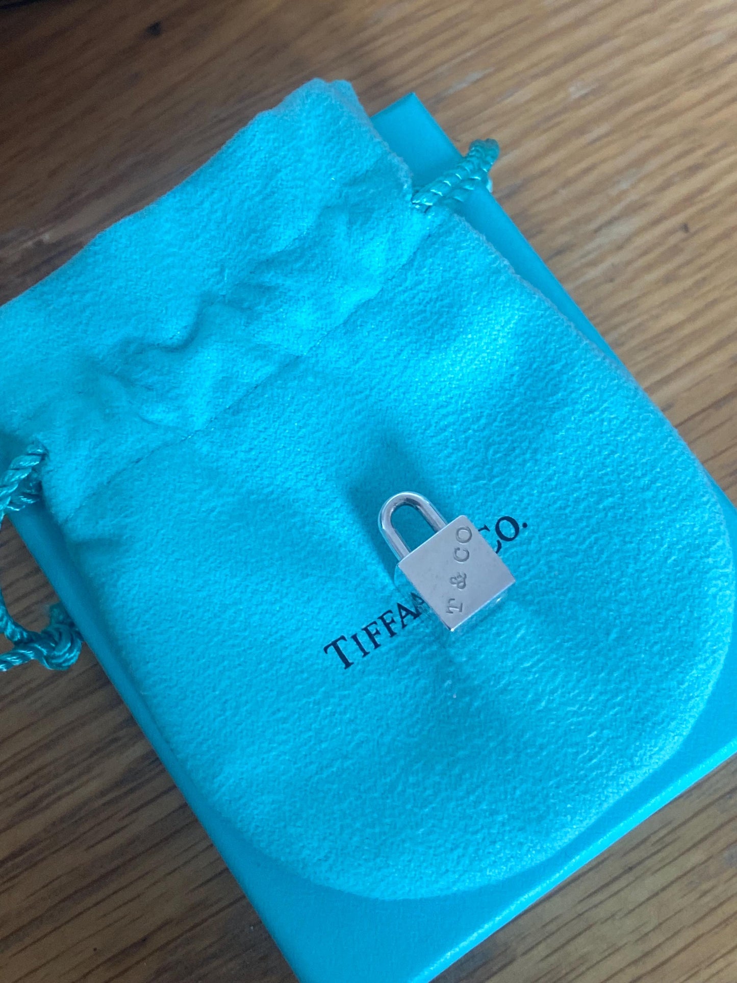 Very rare Tiffany & Co 1837 sterling silver cube padlock charm, Assay hallmarked, Genuine