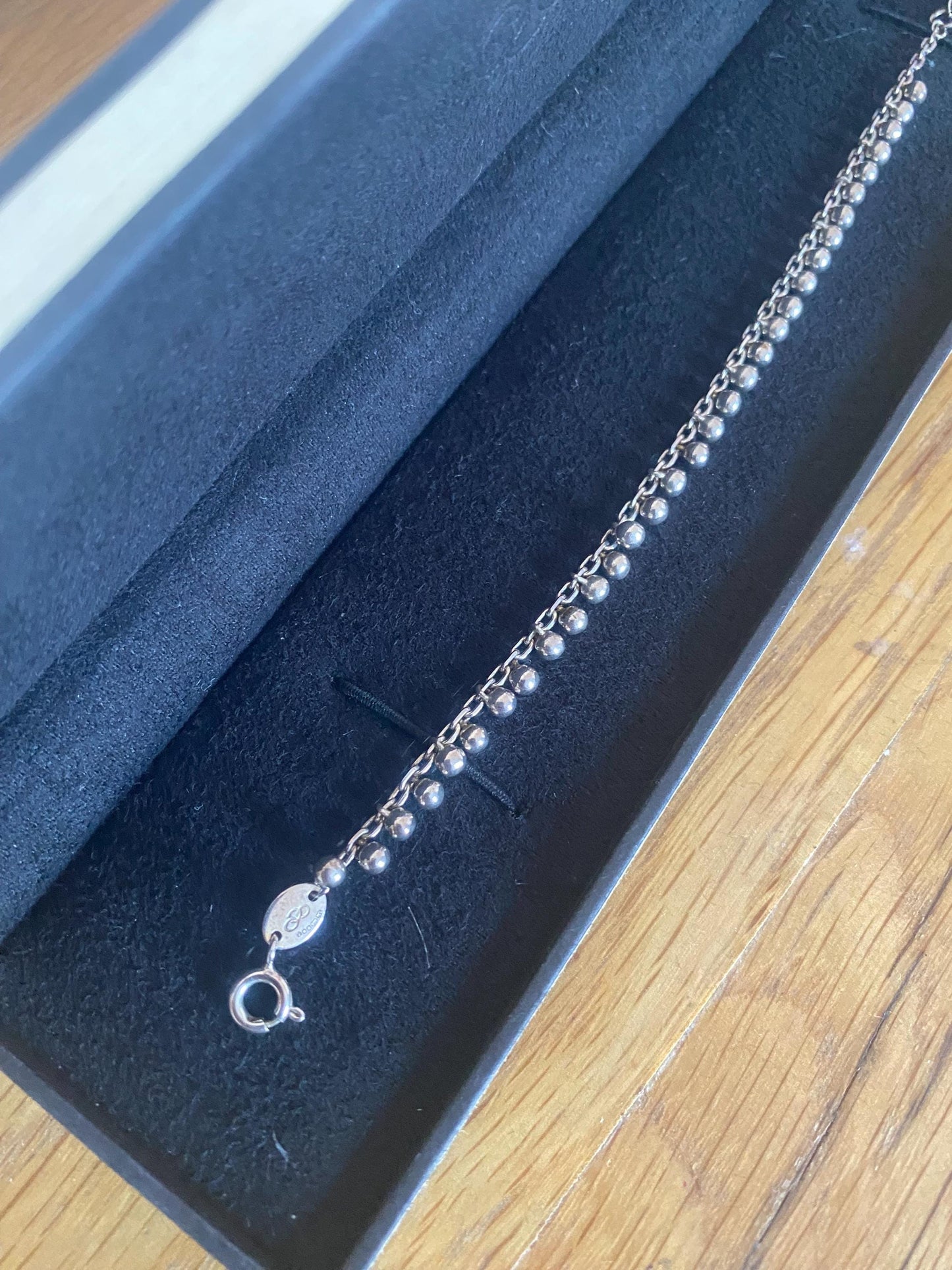 Rare Genuine LINKS OF LONDON Hallmarked Silver Ball Bracelet With Box