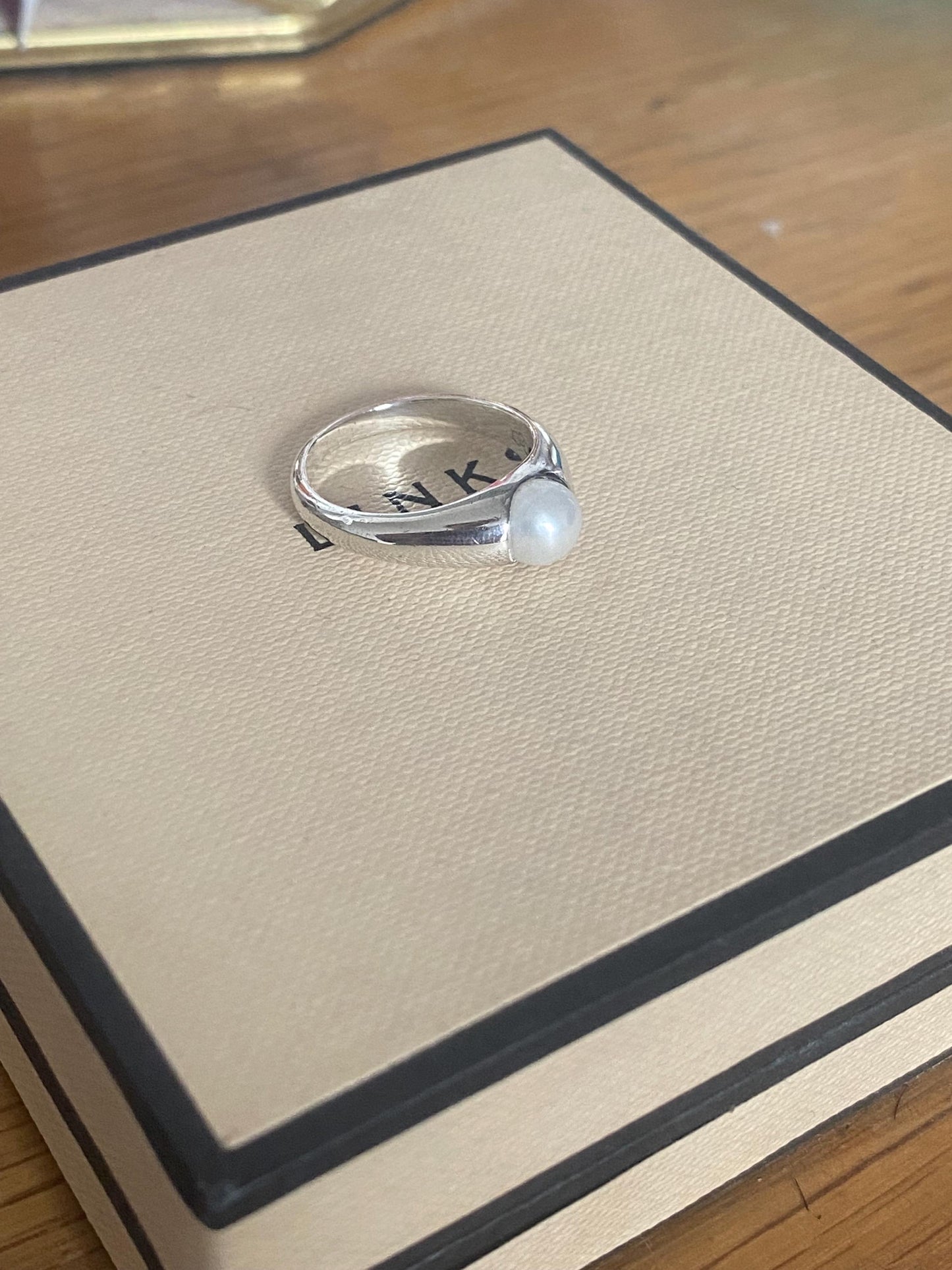 Genuine Links of London pearl Ring, Sterling Silver, Size N, Stamped, s925, Lovely Condition