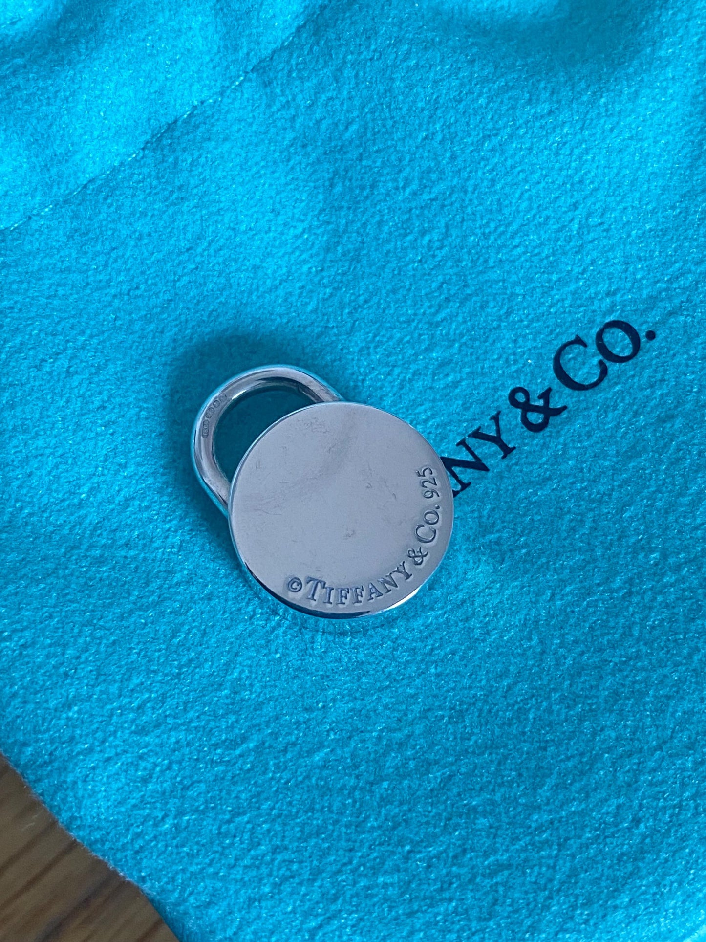 Very rare Tiffany & Co 1837 sterling silver circle padlock charm, Assay hallmarked, Genuine