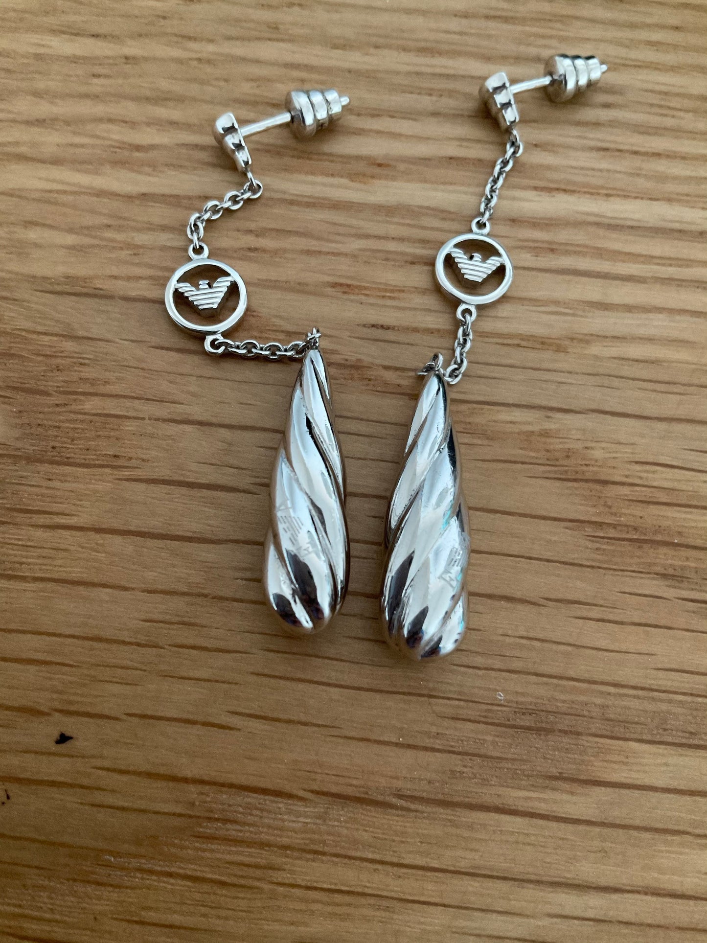 Stunning Emporio Armani sterling silver teardrop earrings
