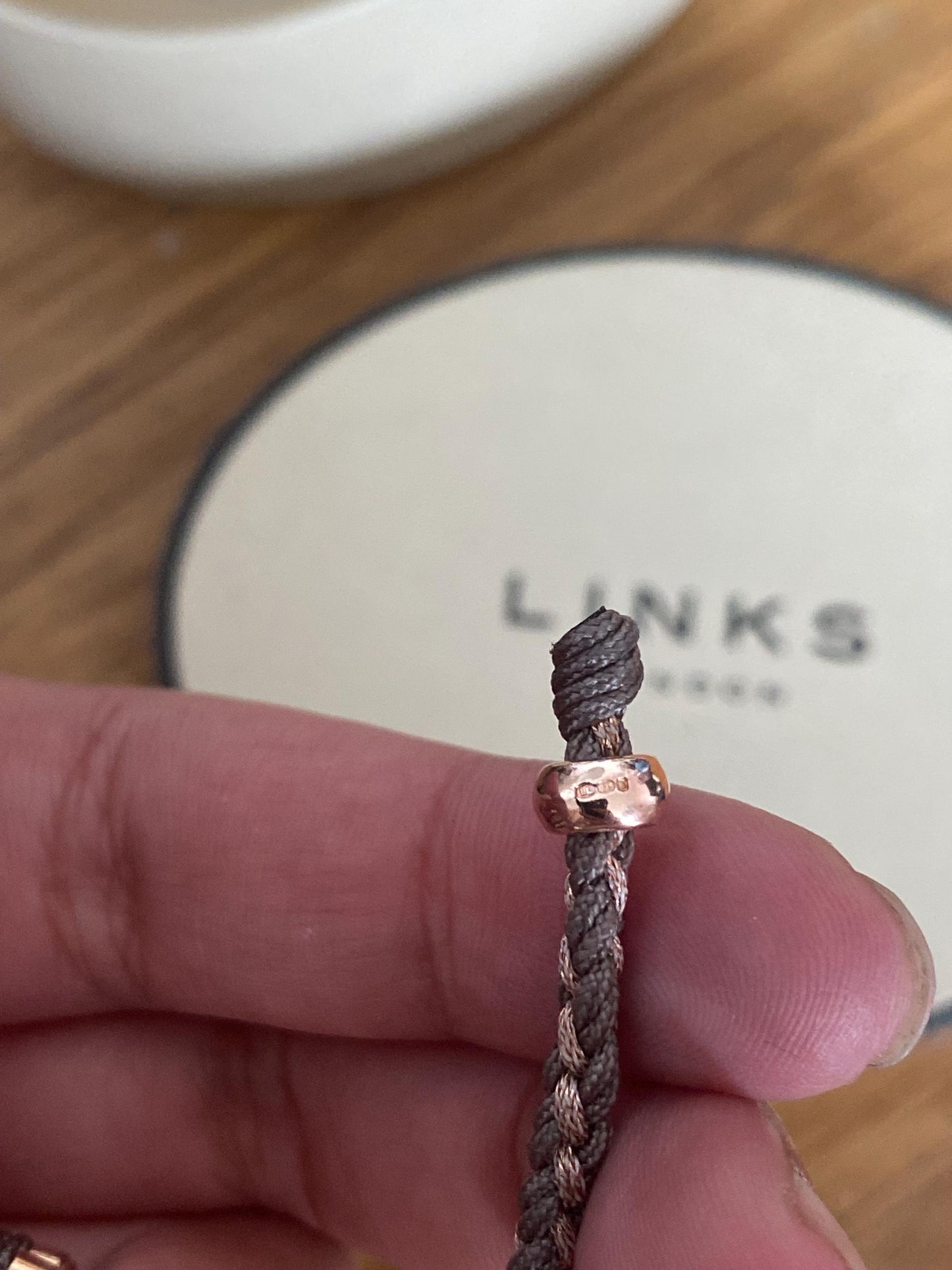 Rare Links of London Friendship Bracelet in Rose gold, Taupe and copper, Sterling Silver, Assay Hallmarked