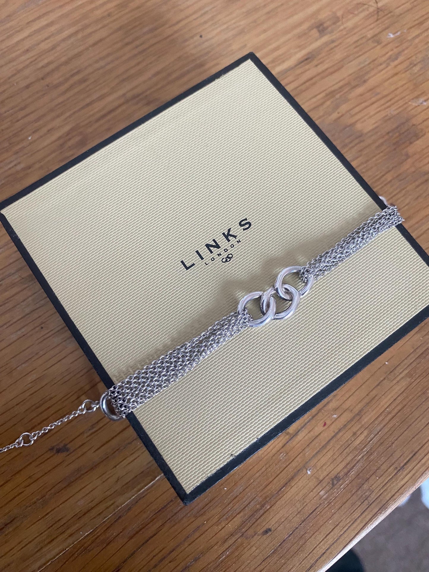 Genuine rare LINKS OF LONDON Signature Multi Chain Bracelet, sterling silver, with box