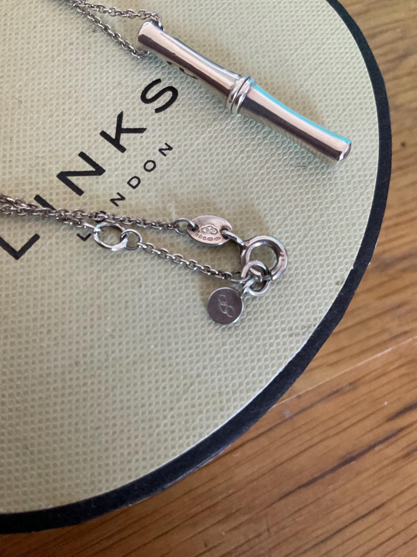 Rare genuine hallmarked links of London bamboo necklace sterling silver with box