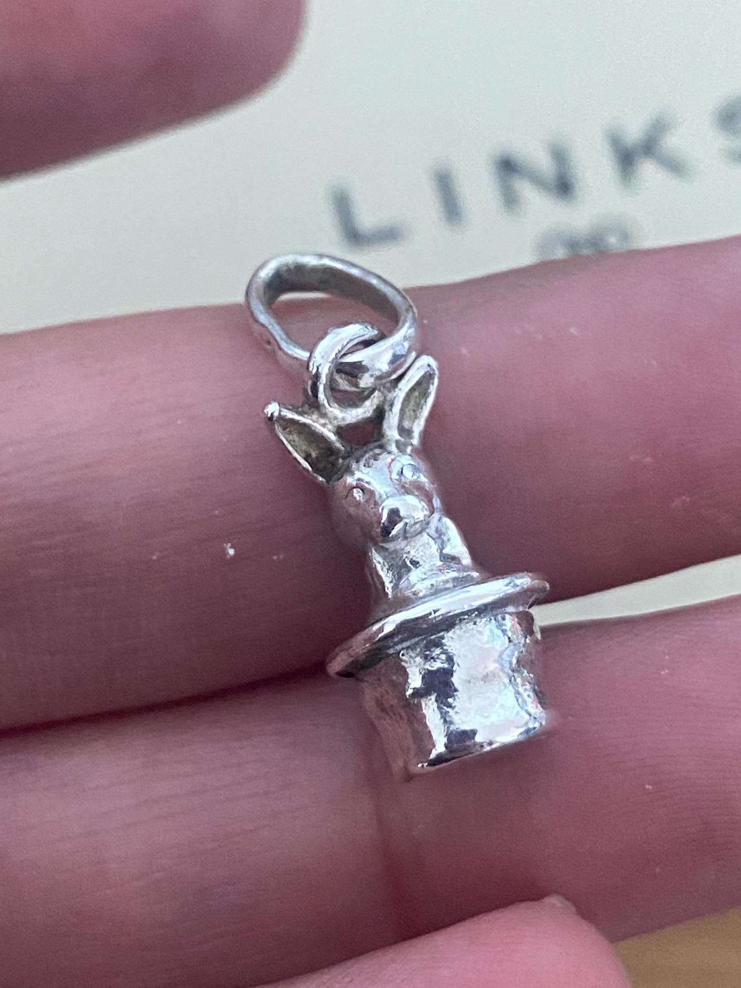 Lovely rare Links of London rabbit in a hat charm, sterling silver, hallmarked
