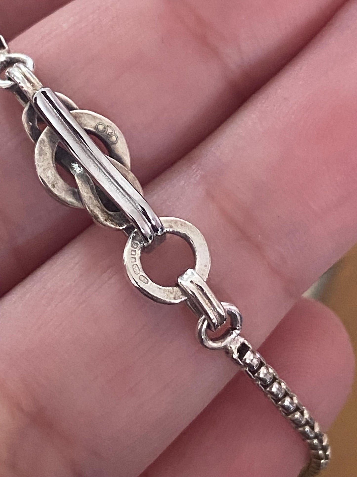 Beautiful vintage ultra rare links of London teardrop hope necklace with clear topaz stones, sterling silver