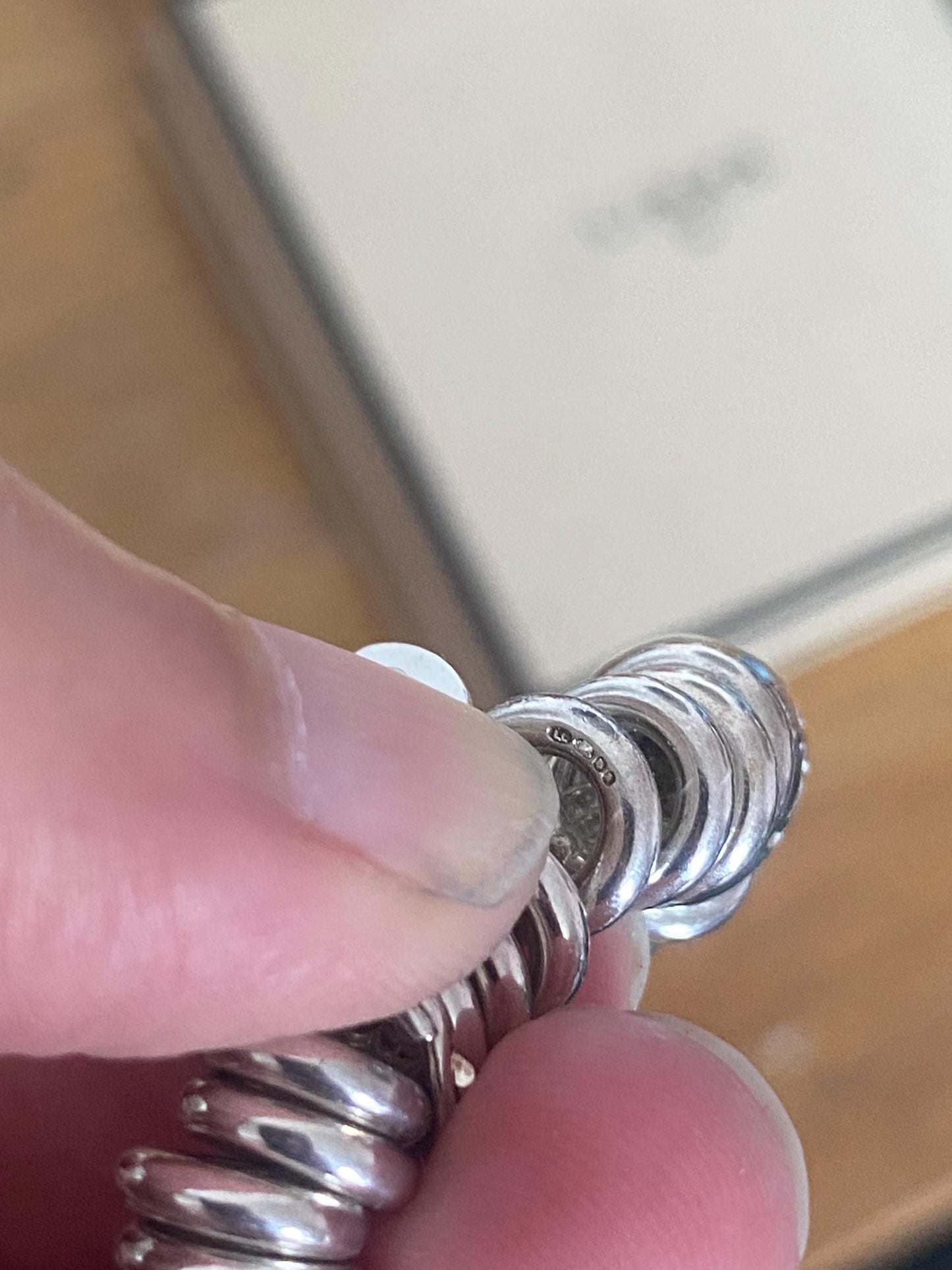 Lovely Links of London vintage rare sweetie bracelet, sterling silver and 18k rose gold vermeil, medium