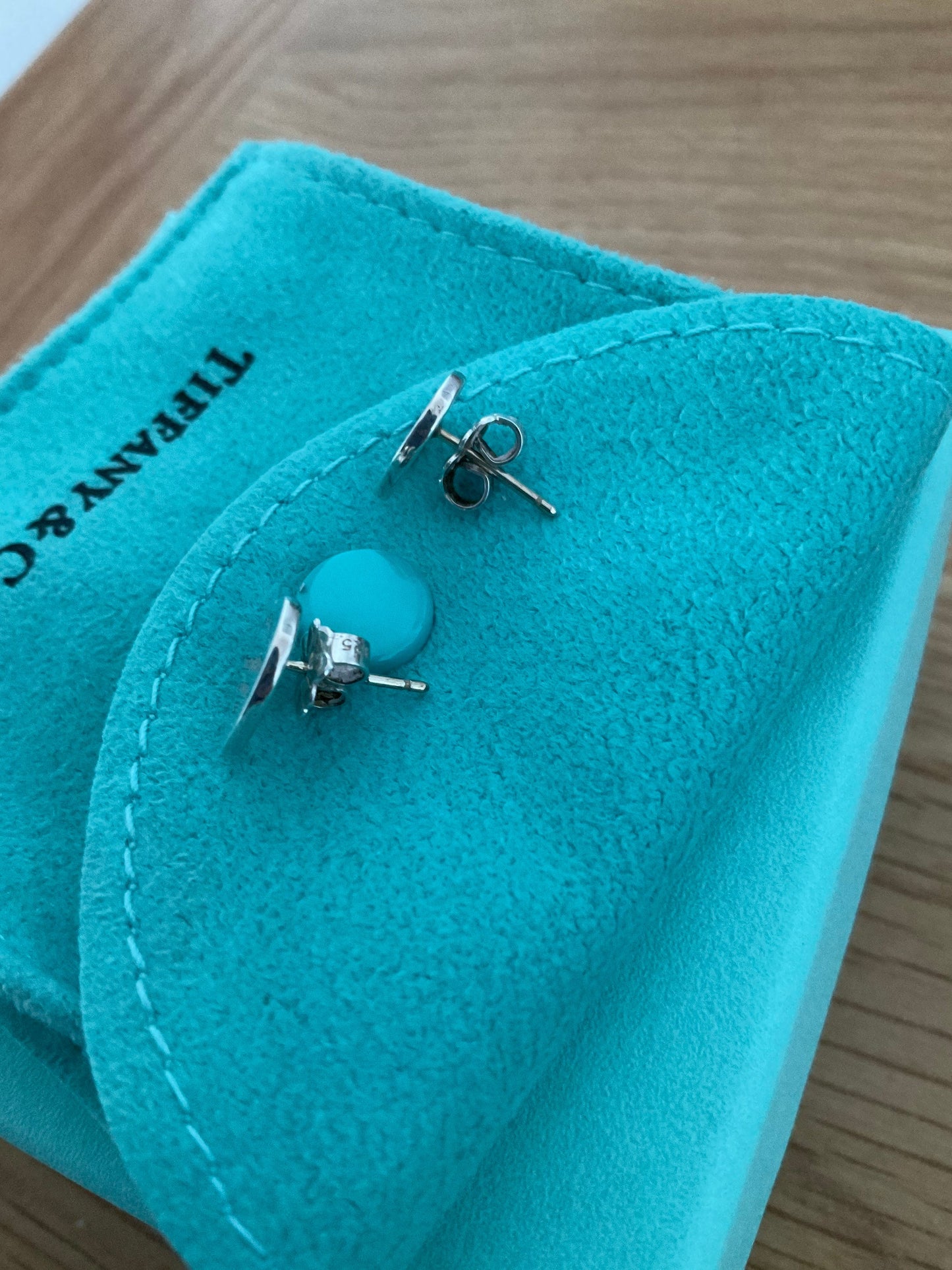Tiffany and co small heart sterling silver stud earrings