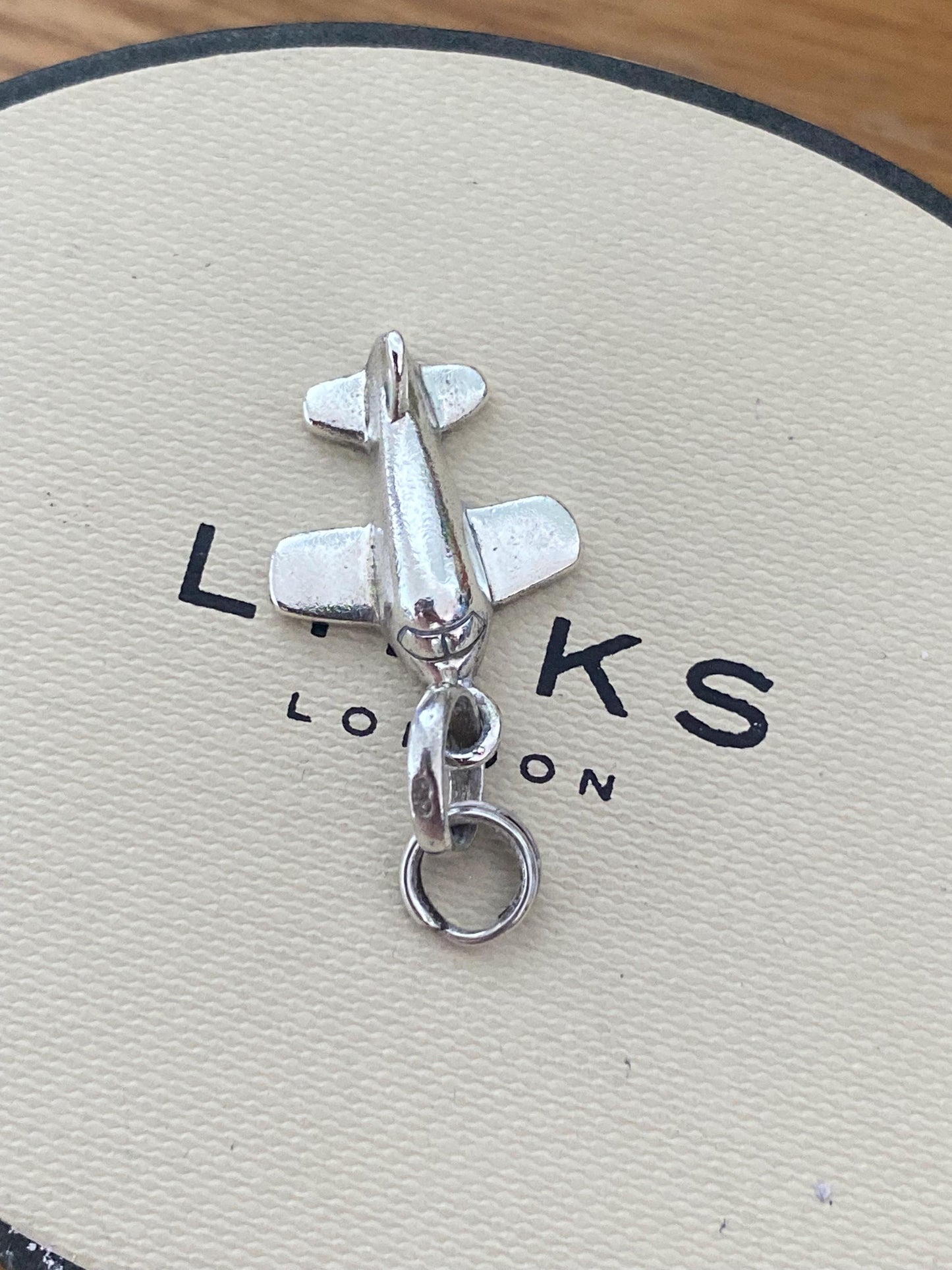 Beautiful rare Links of London sterling silver Aeroplane charm, Genuine, Assay hallmarked