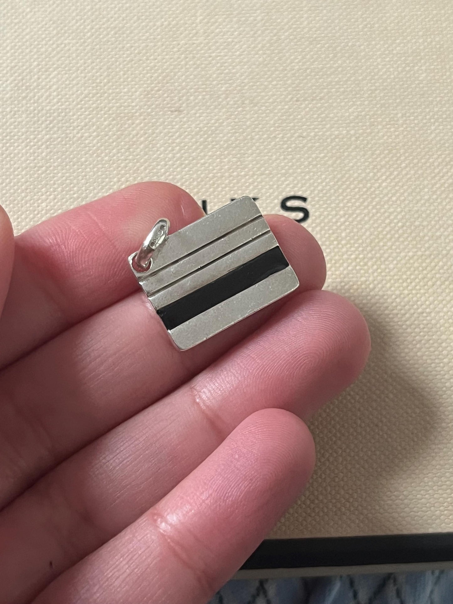 cute genuine rare Links of London sterling silver big slender credit card hallmarked charm