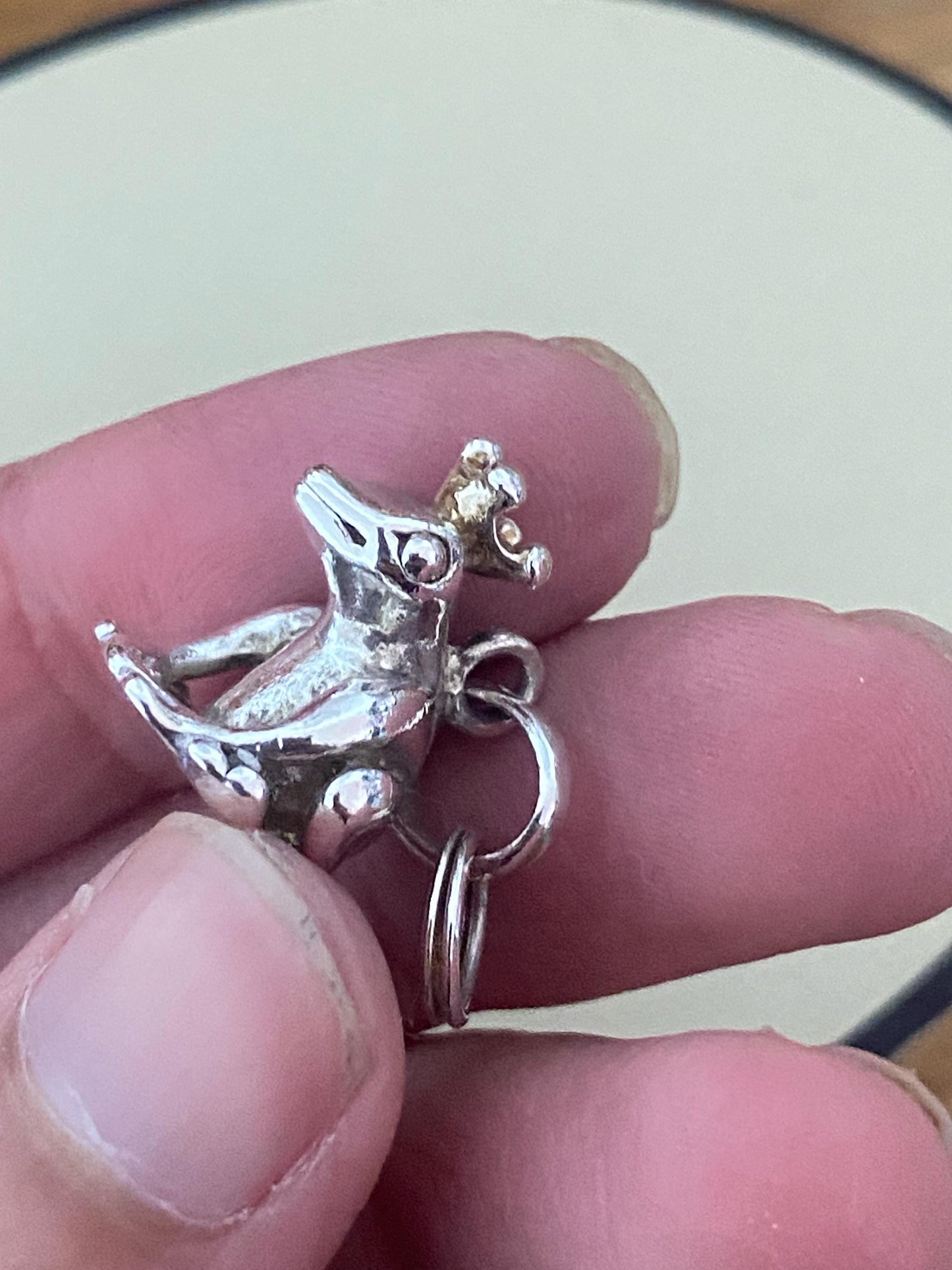 Super cute Links of London Frog Prince Charm, Sterling Silver, 18k Gold Vermeil Detail, Stamped, Hallmarked