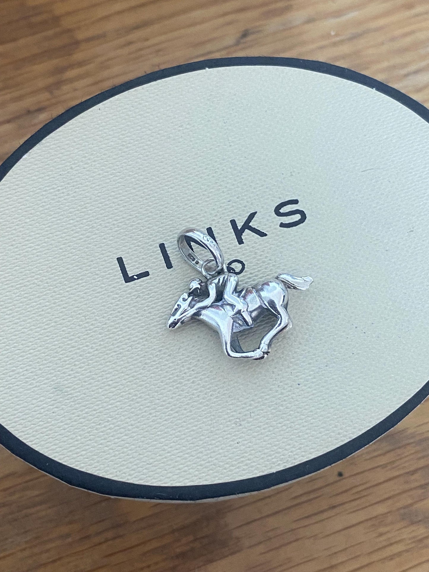 Beautiful Links of London Ascot Race Horse Charm, Sterling Silver, genuine