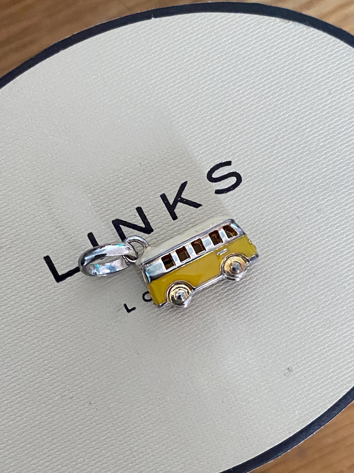 Genuine Links Of London Sterling Silver and enamel campervan Charm Vintage