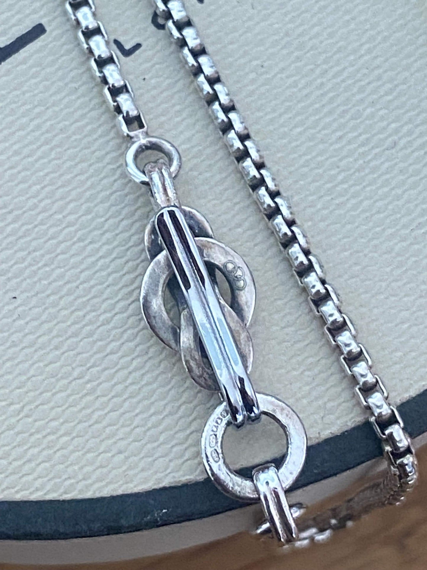 Beautiful vintage ultra rare links of London teardrop hope necklace with clear topaz stones, sterling silver