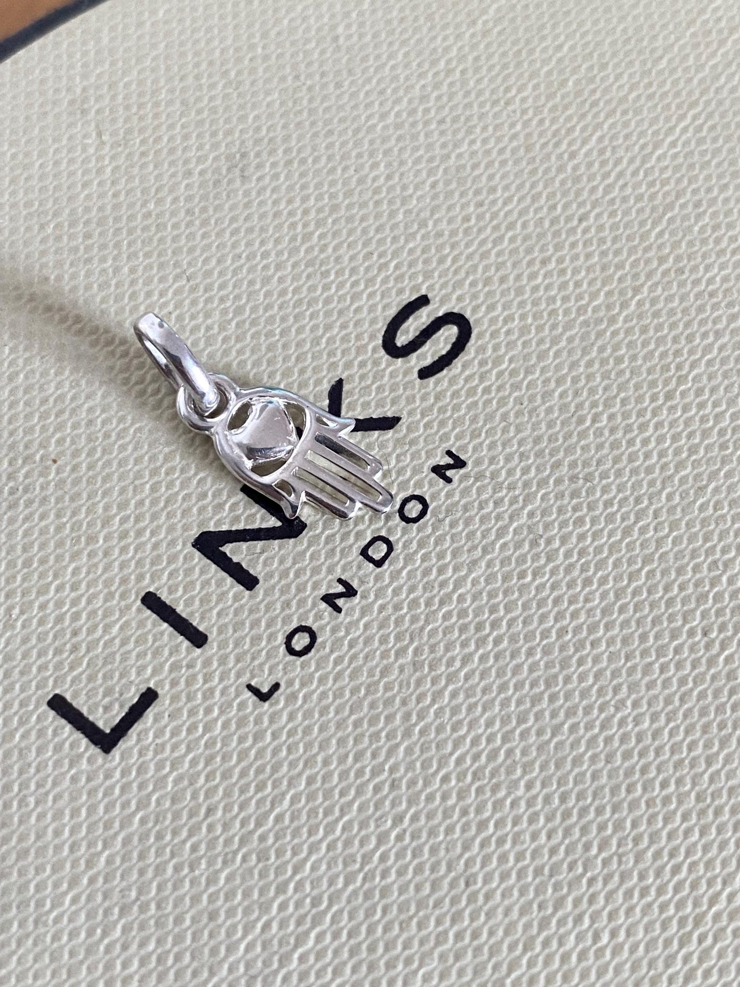 Very rare Links of London hand of Fatima mini charm sterling silver, lovely condition, genuine