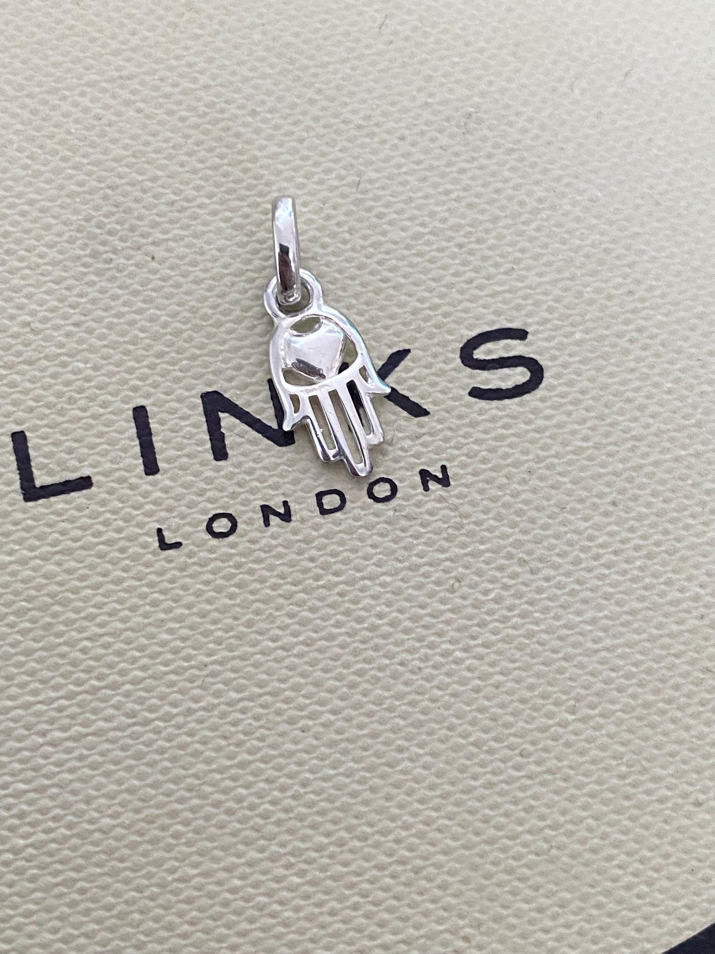 Very rare Links of London hand of Fatima mini charm sterling silver, lovely condition, genuine