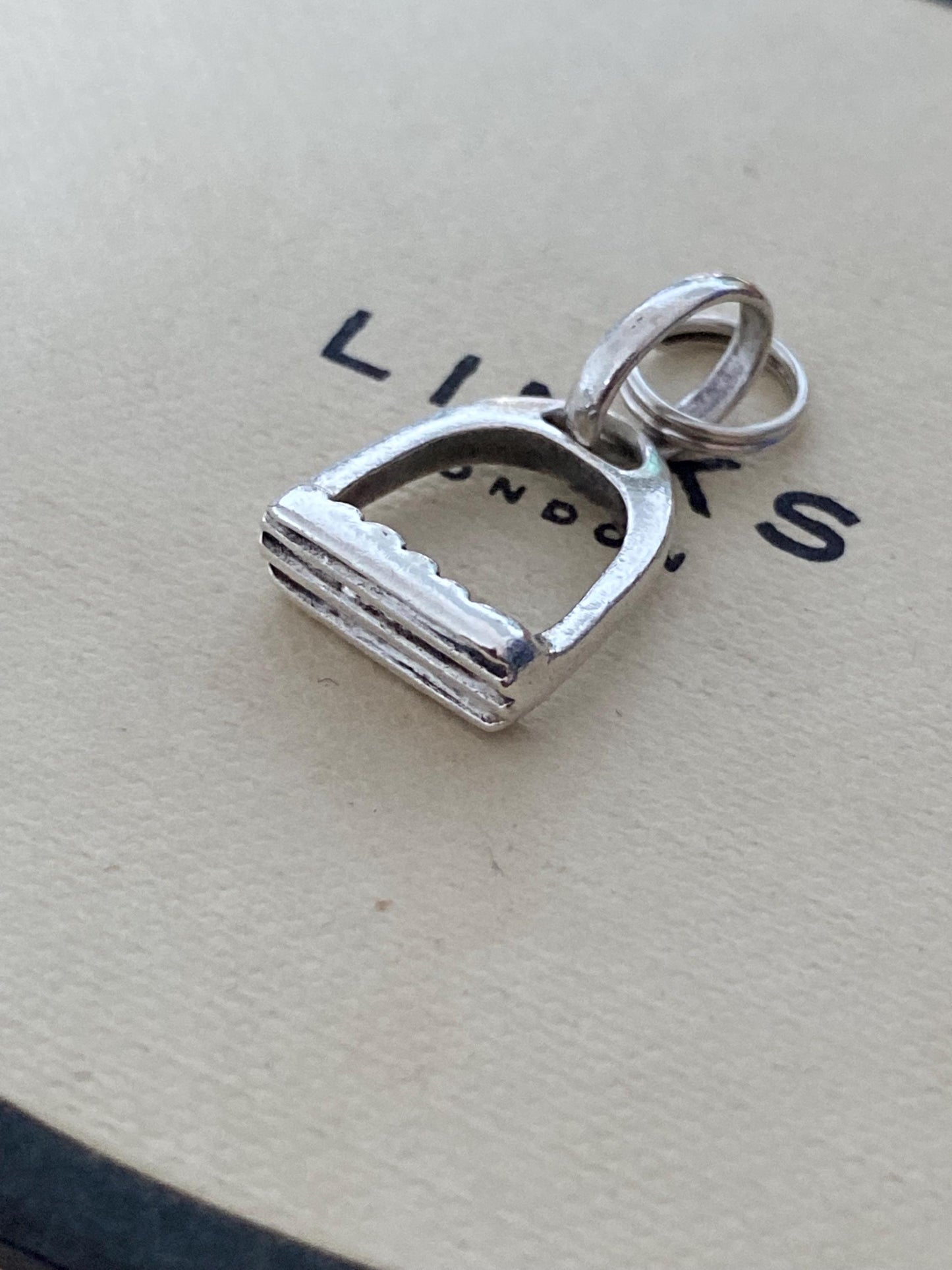 Beautiful genuine hallmarked Links of London sterling silver riding stirrup charm, vintage