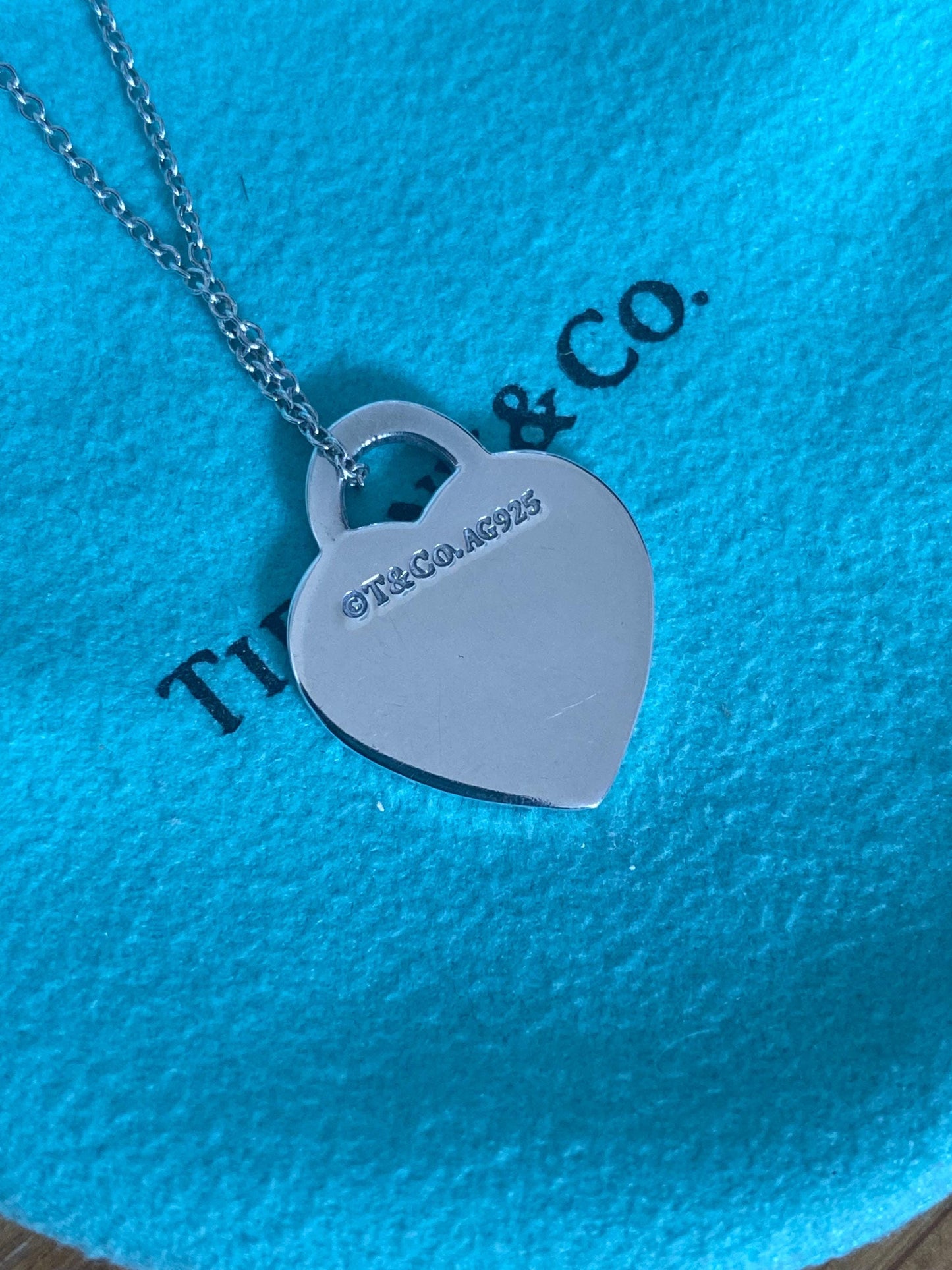 Tiffany and co small heart silver necklace