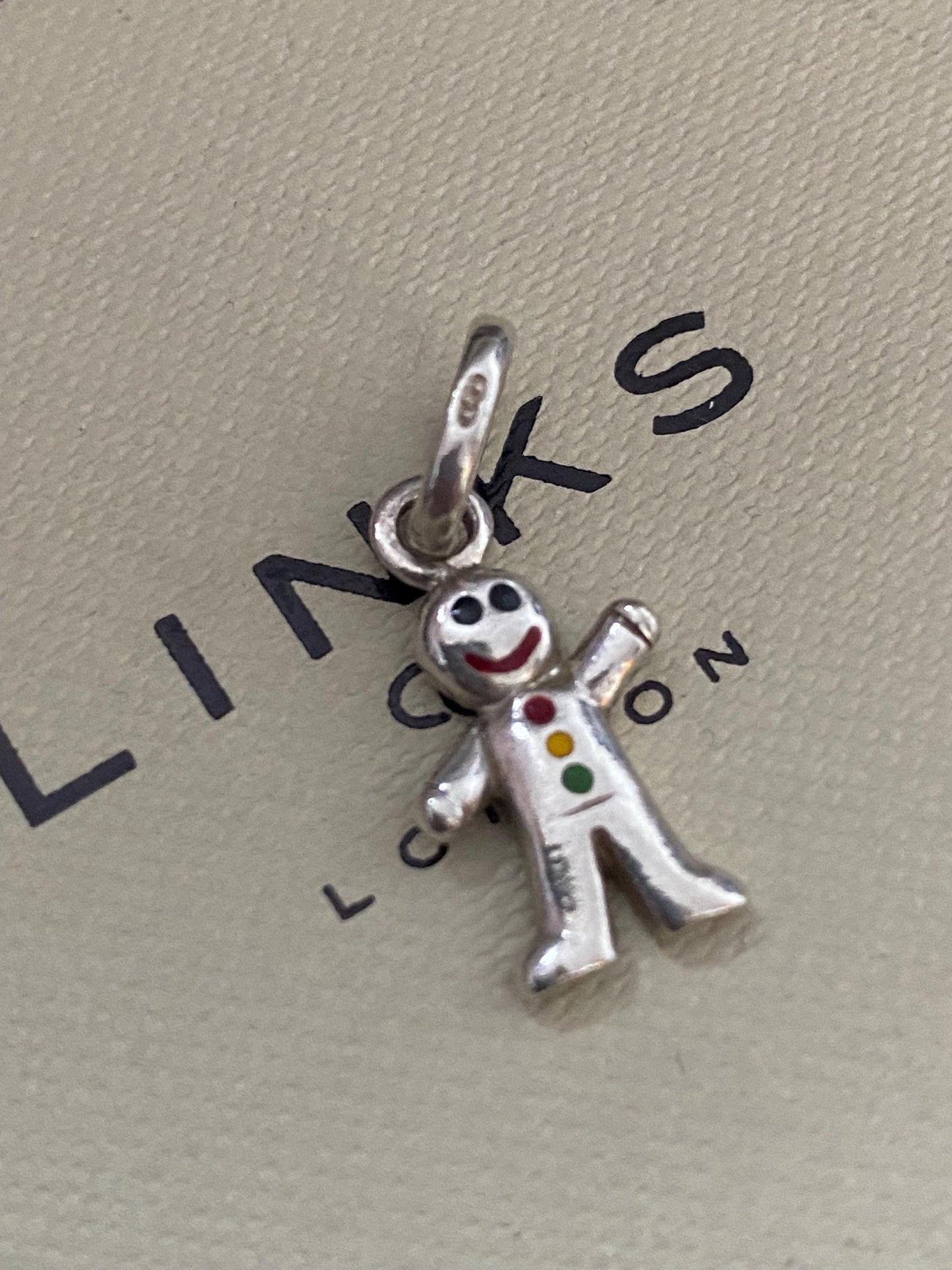 cute genuine rare Links of London sterling silver gingerbread hallmarked charm