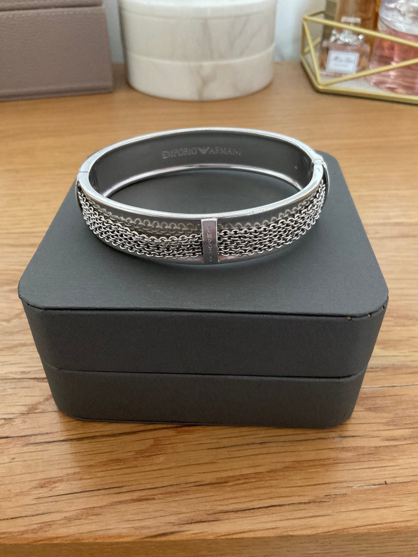 Emporio Armani sterling silver RARE vintage chain bangle