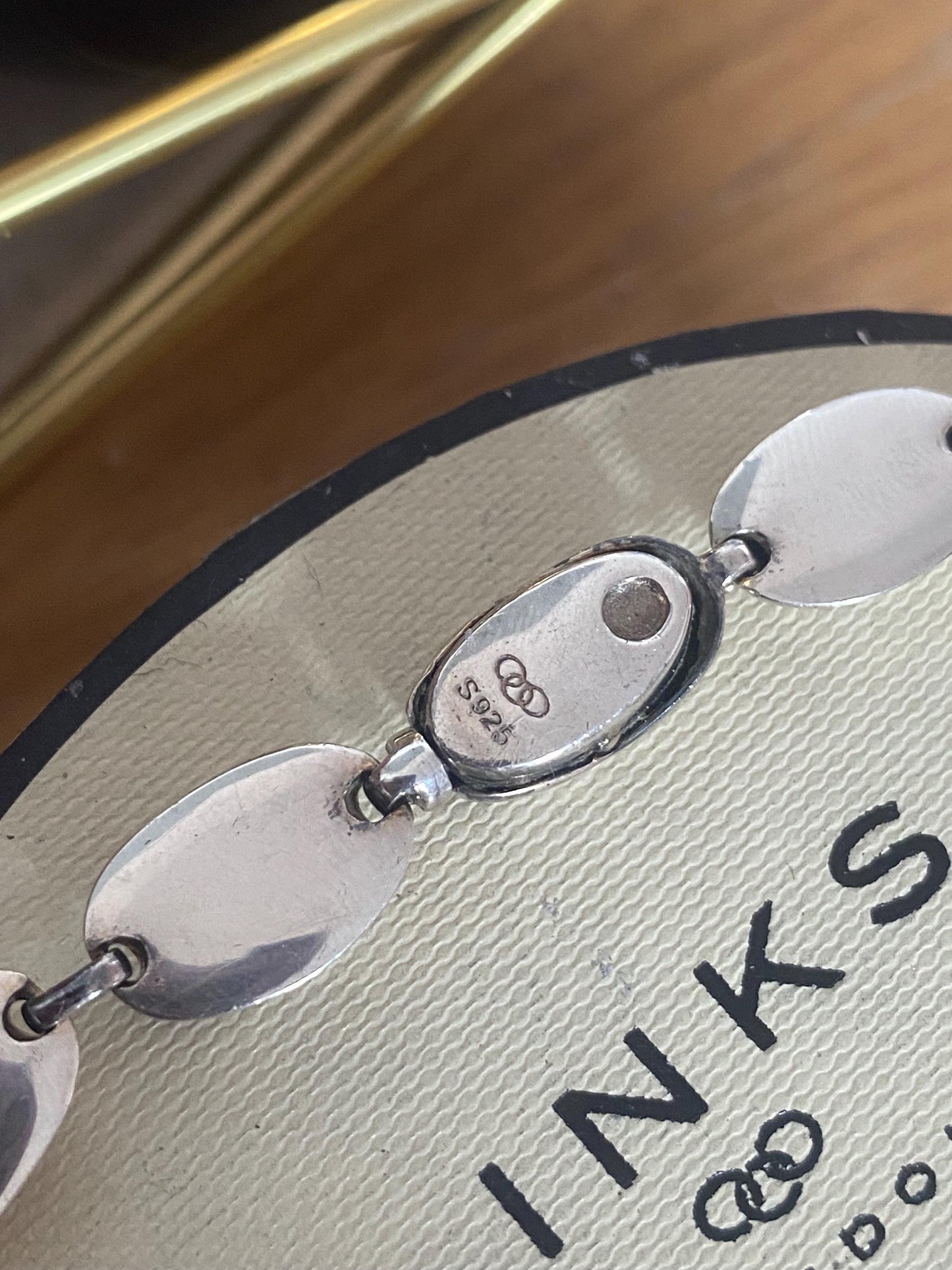 Rare Genuine LINKS OF LONDON Hallmarked Silver hope oval dome Bracelet, vintage with box