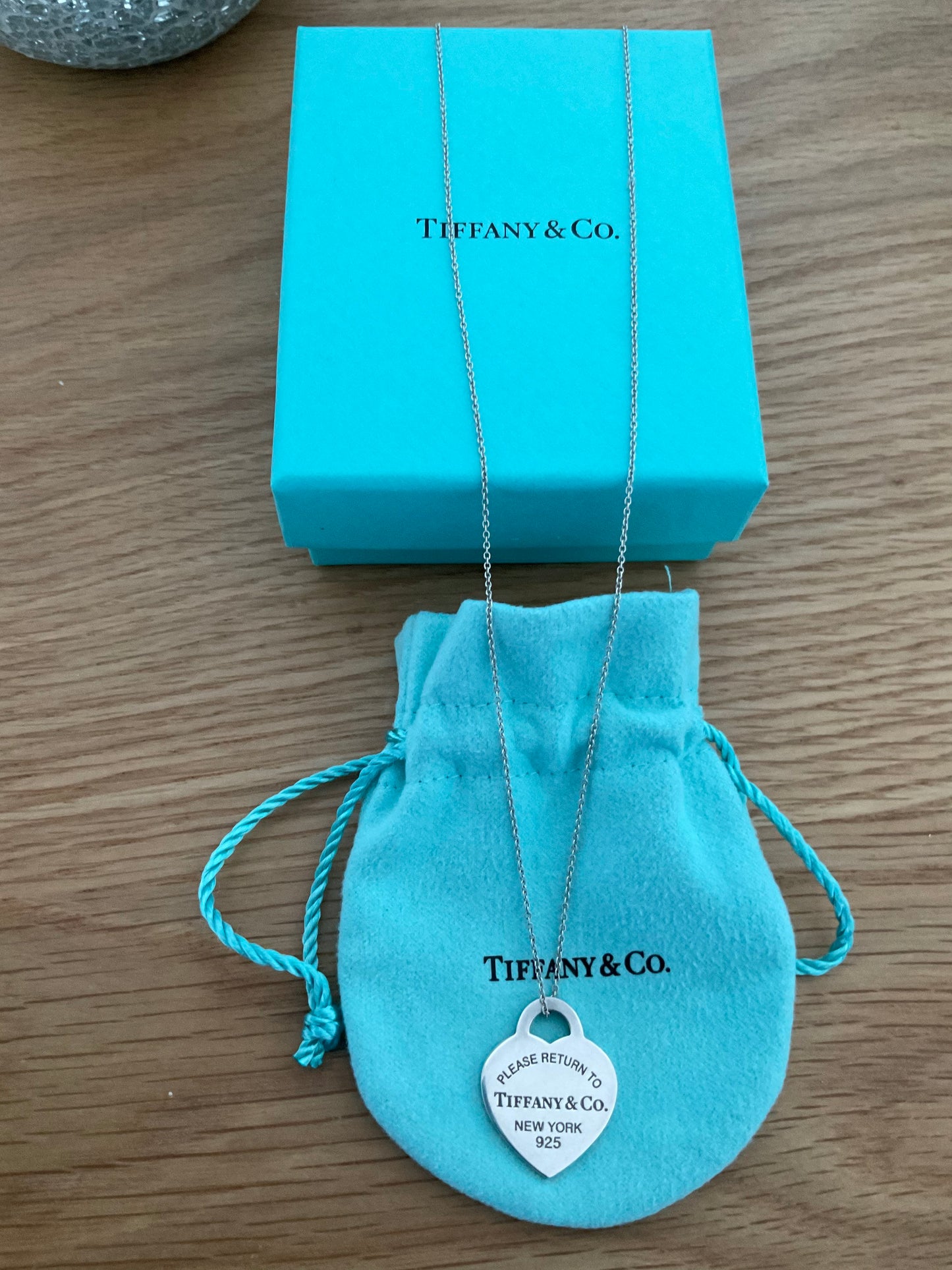 Tiffany & Co medium heart sterling silver genuine necklace