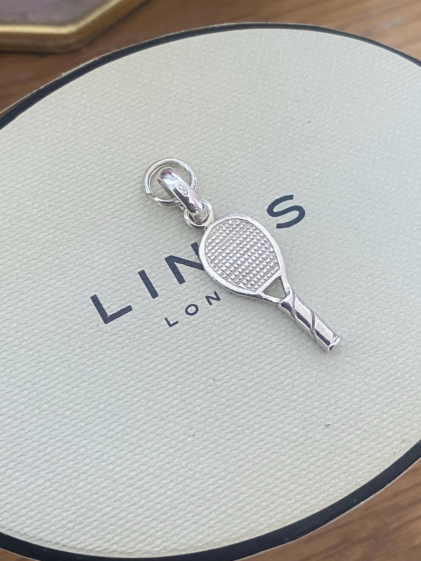 Genuine Links of London Wimbledon Tennis Racket Charm, sterling silver