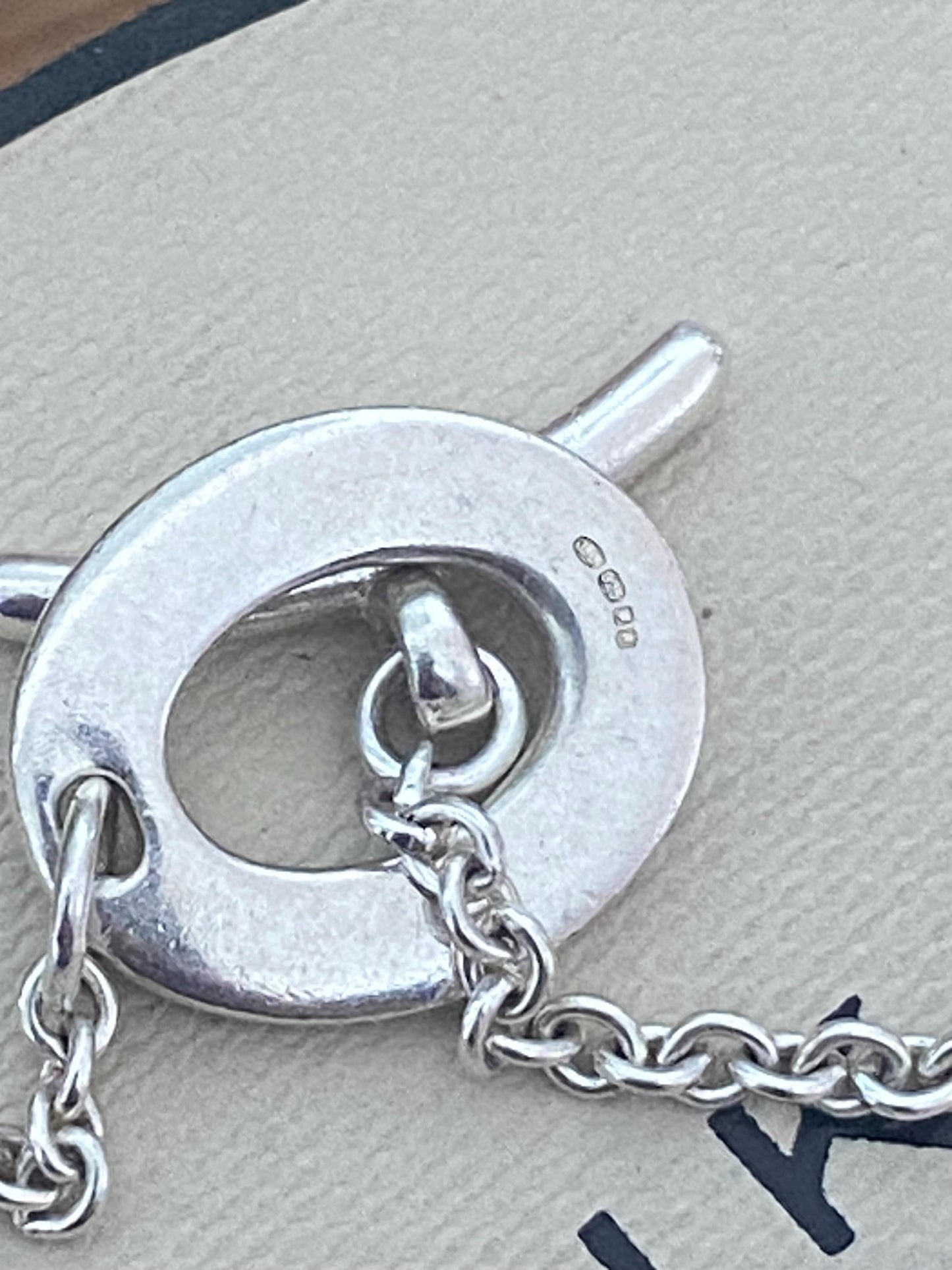Beautiful vintage very rare links of London cage charm toggle bracelet, sterling silver