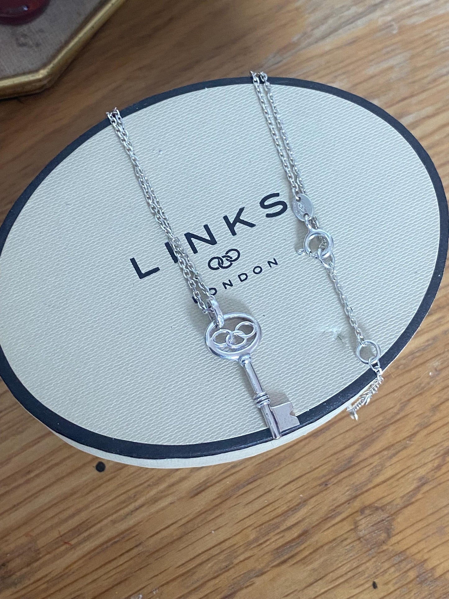 Genuine Links of London key charm Necklace, sterling silver, 925, unique
