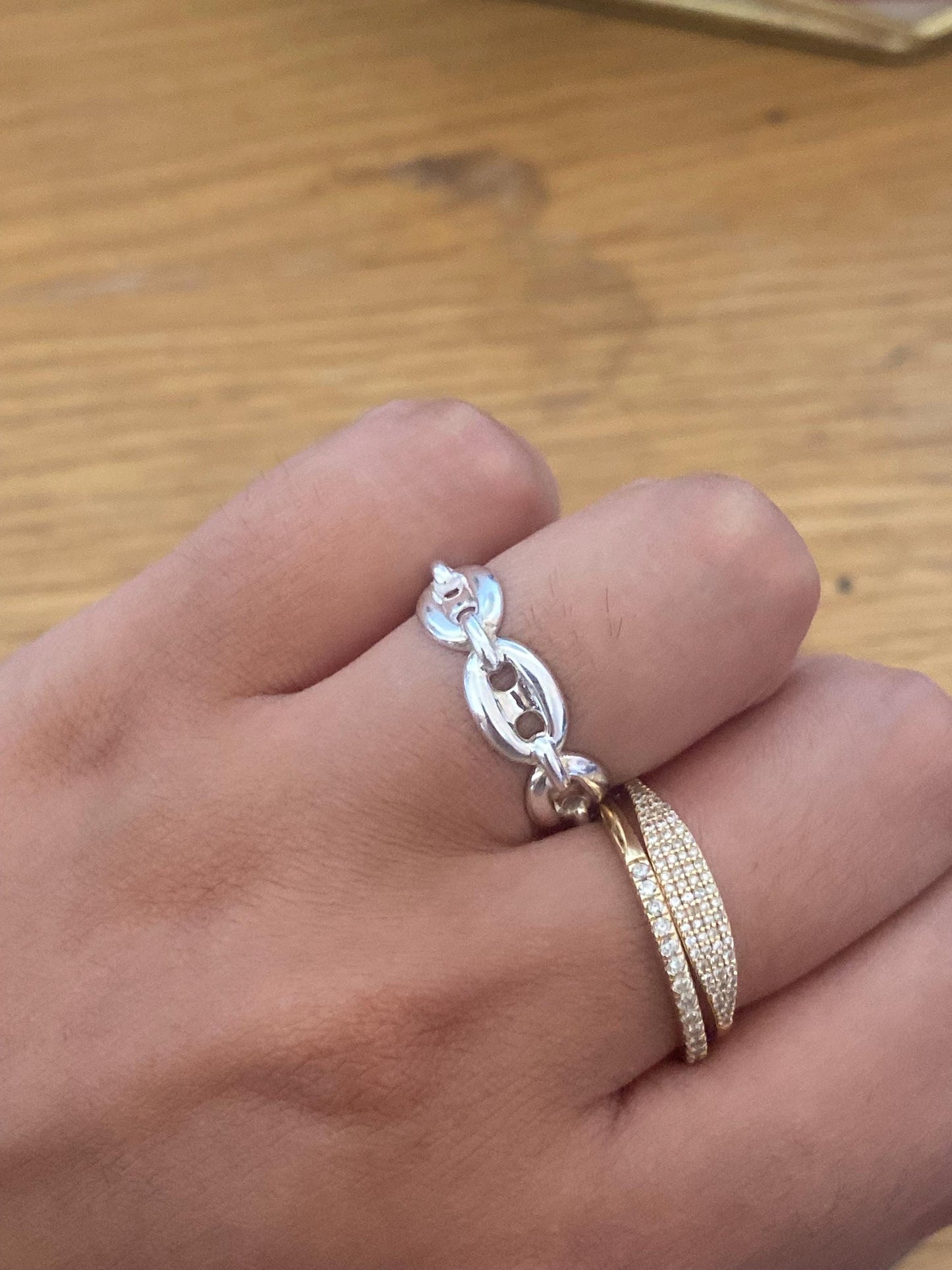 Genuine Links of London Sirens anchor Ring, Sterling Silver, Size N, with box