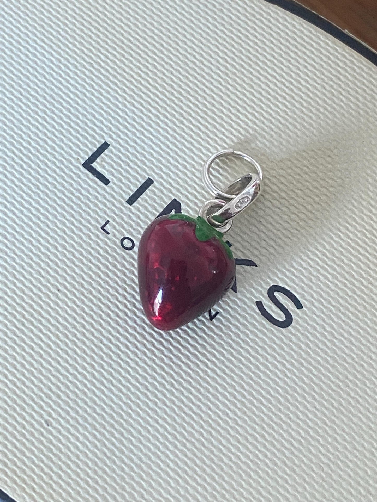 Gorgeous Links of London Sterling Silver and Enamel Strawberry Charm, Assay Hallmarked