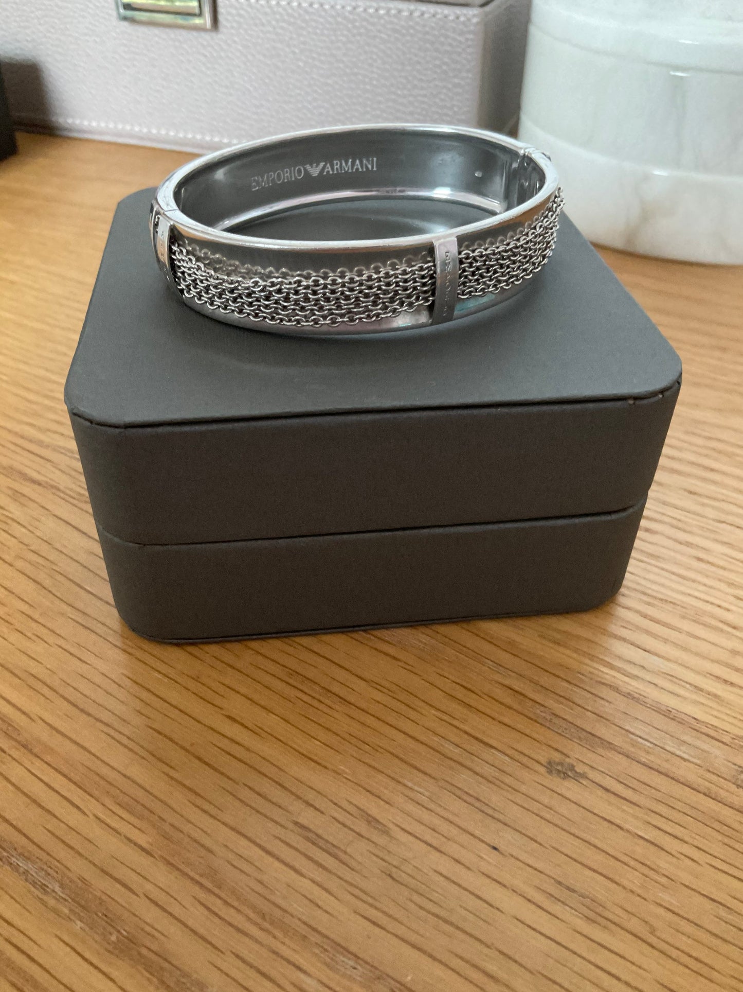 Emporio Armani sterling silver RARE vintage chain bangle